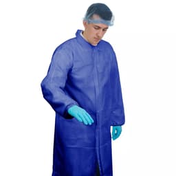 Supertouch Non-Woven Coat With Elasticated Cuffs Disposable Coveralls - 50 Pieces - Blue