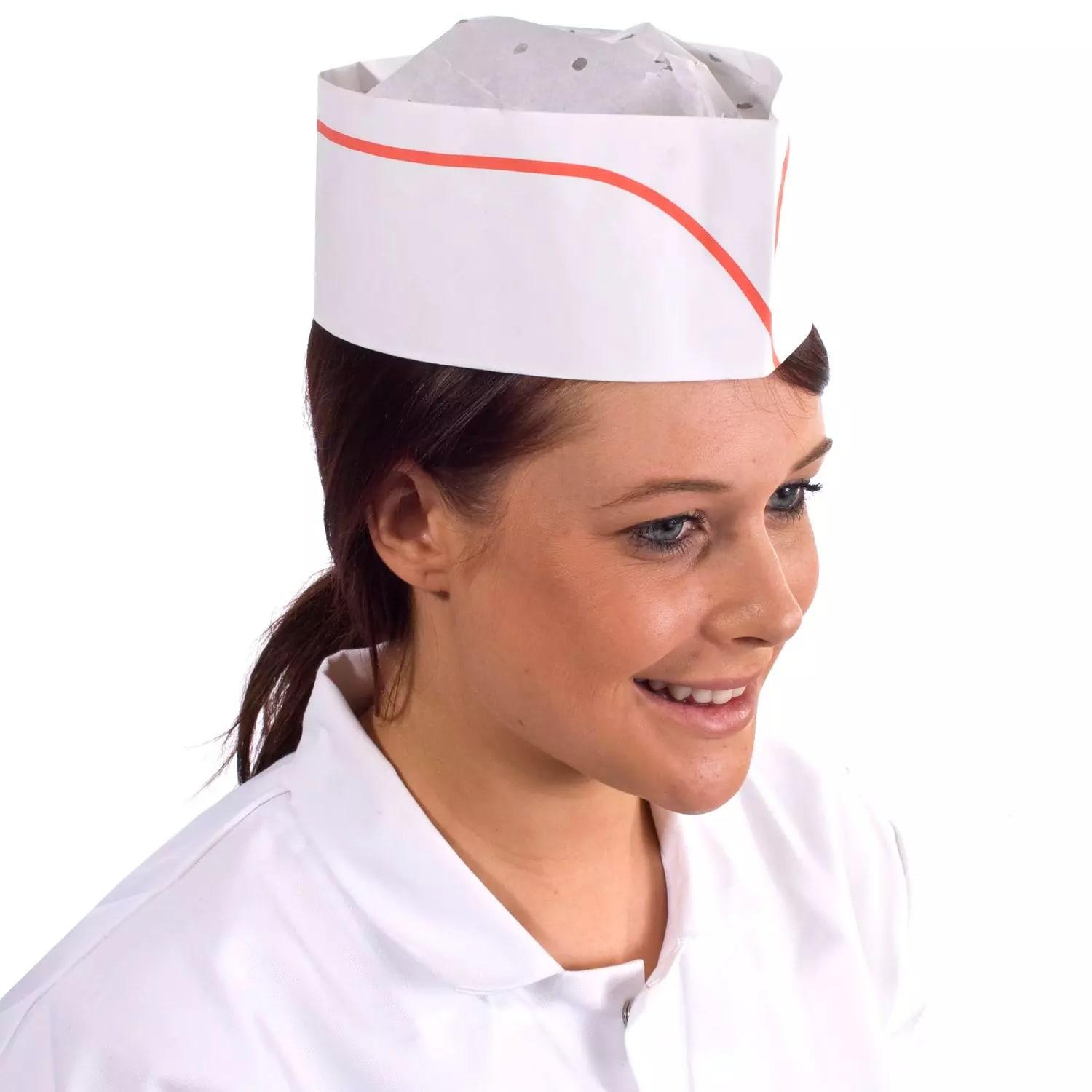 Supertouch Paper Forage Hat - 1000 Pieces - White Red