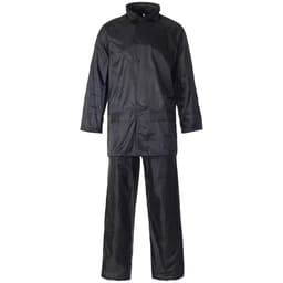 Supertouch Polyester/PVC Rainsuit Work Coveralls - Black