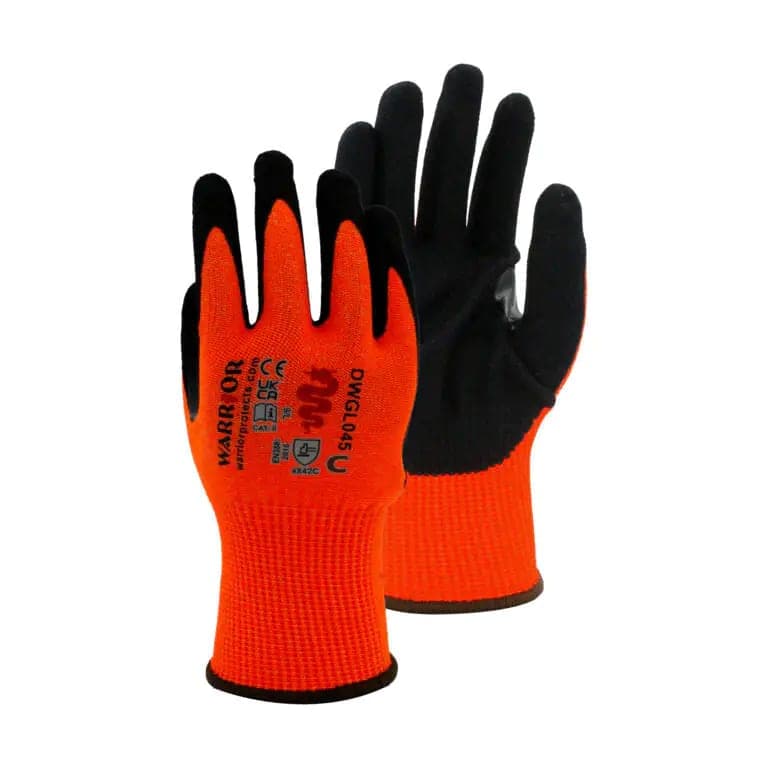 Warrior Nitrile Cut C Work Gloves - 60 Pairs - Orange