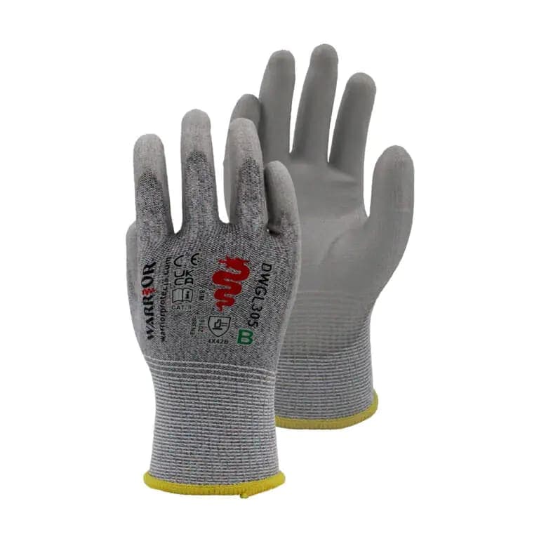 Warrior Warrior PU Cut B Work Gloves - 120 Pairs - Grey in Grey