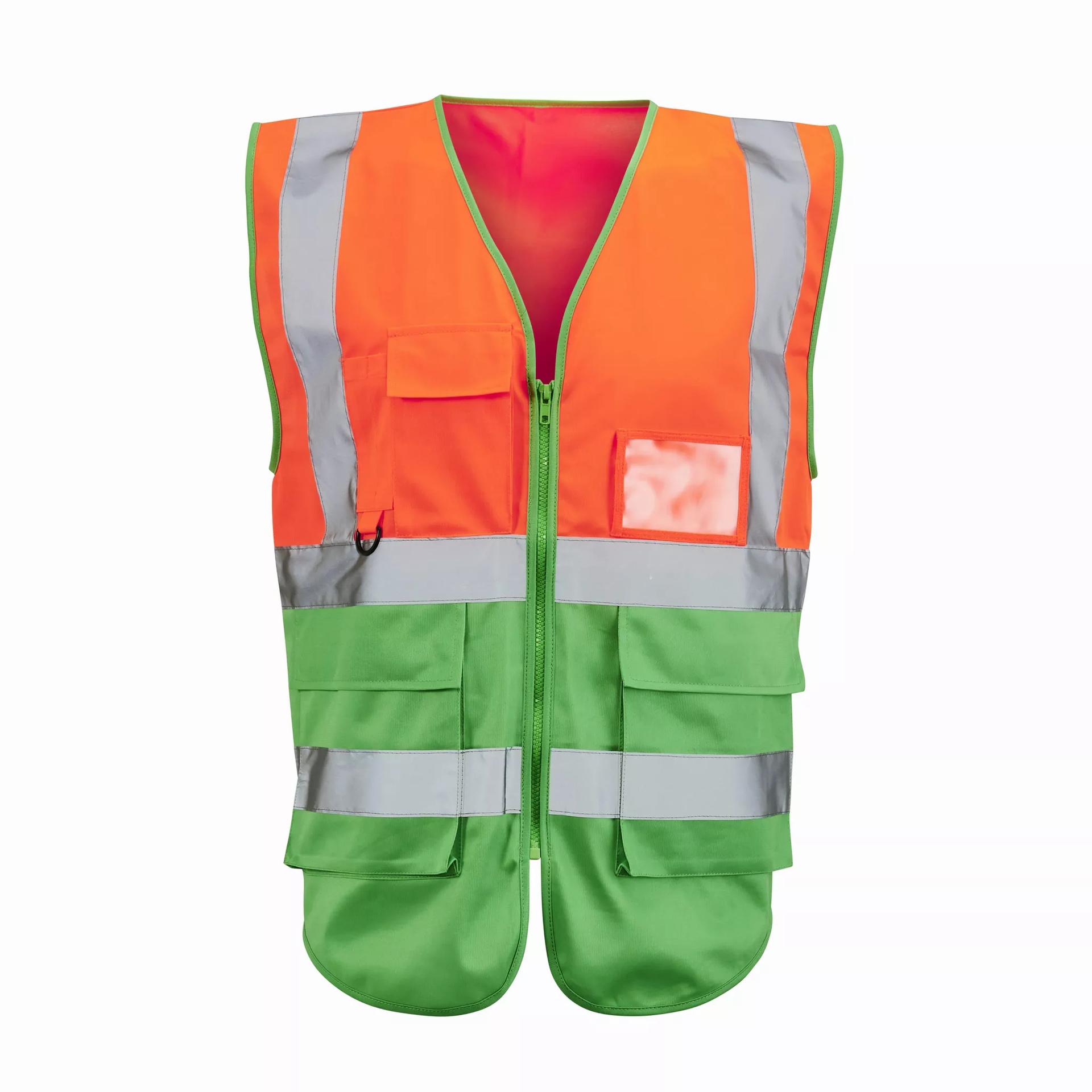 Supertouch Supertouch Hi Vis 2-Tone Executive Vest - Orange Green in Orange/Green