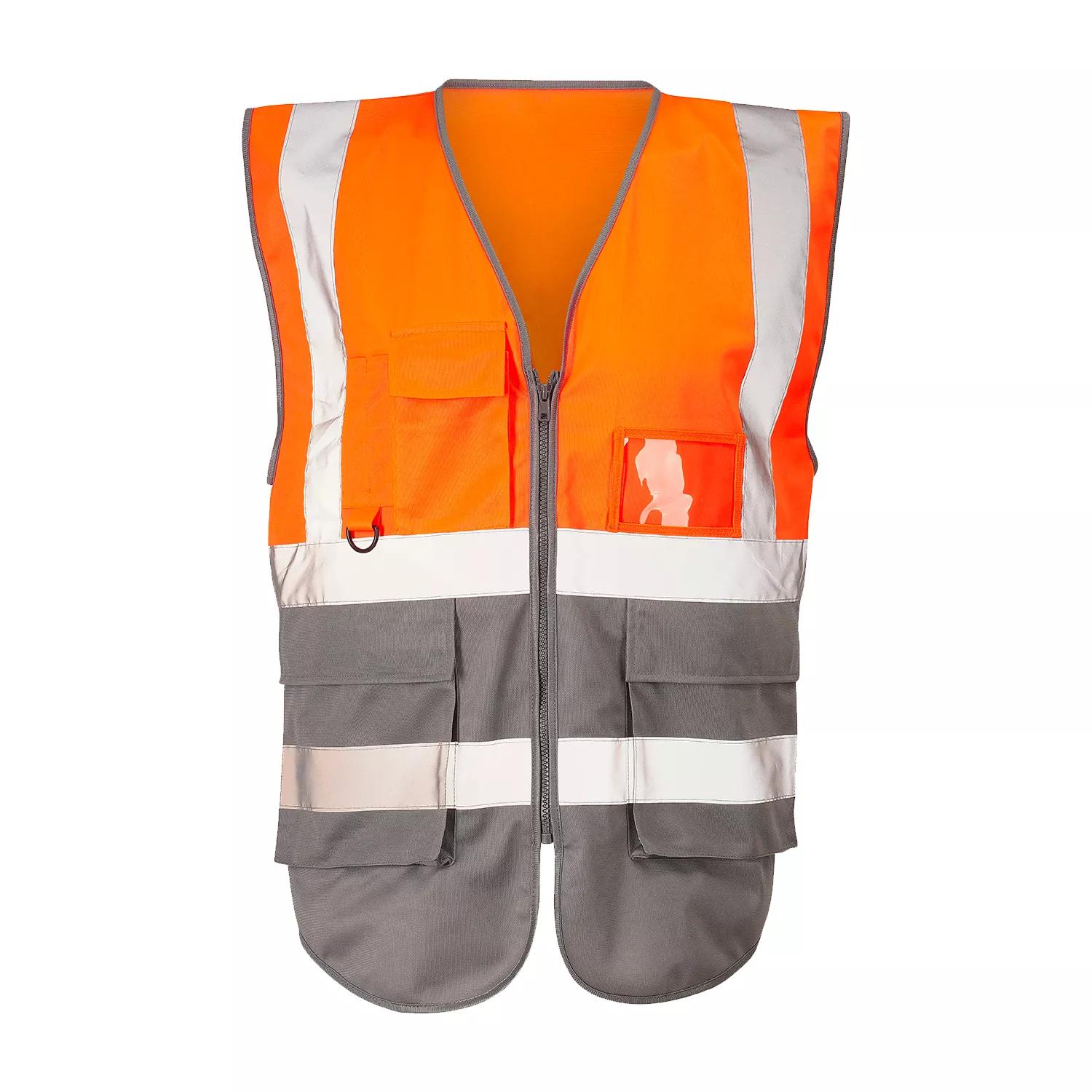 Supertouch Supertouch Hi Vis 2-Tone Executive Vest - Orange Grey in Orange/Grey