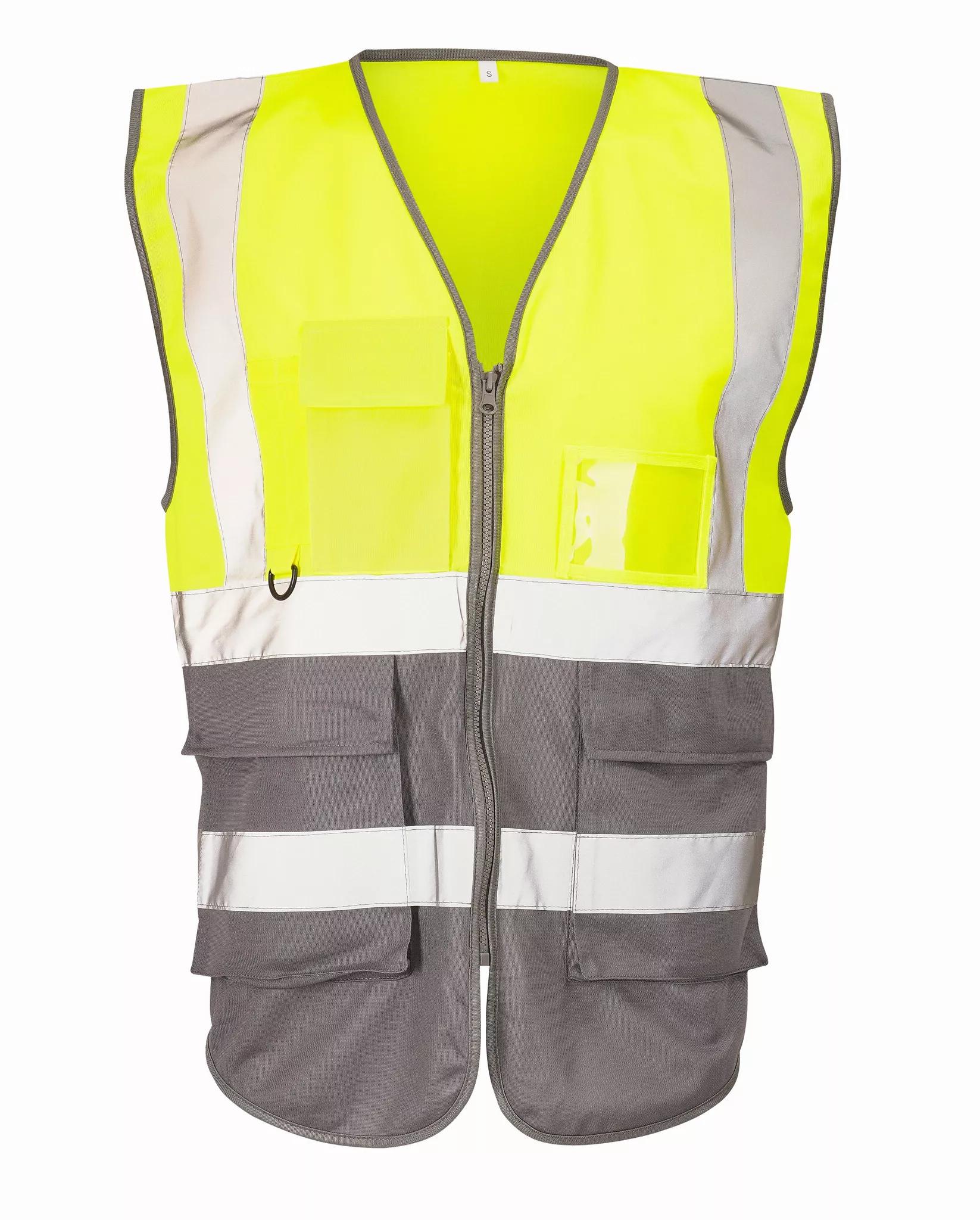 Supertouch Supertouch Hi Vis 2-Tone Executive Vest - Yellow Grey in Yellow/Grey
