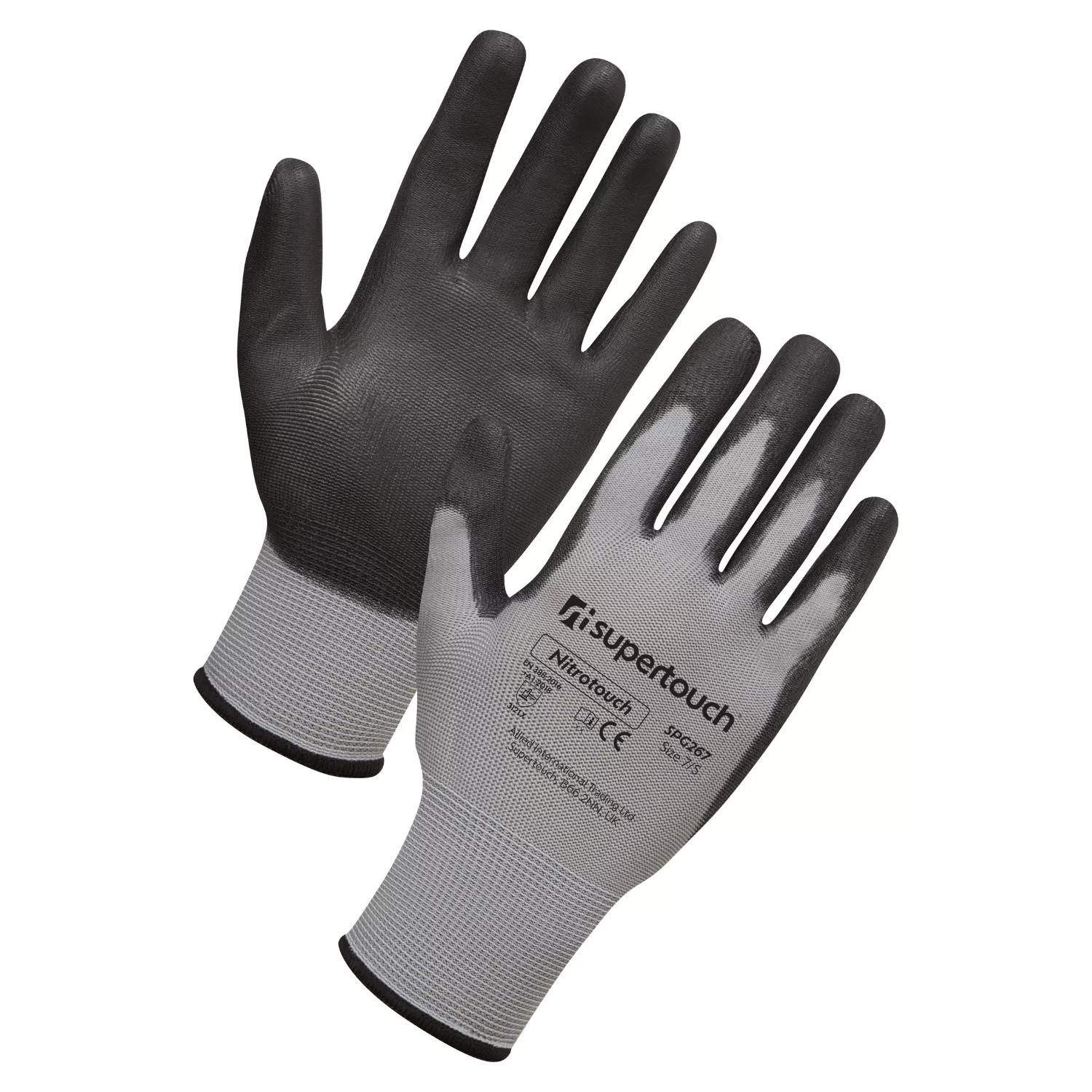 Supertouch Supertouch Nitrotouch Work Gloves - Grey - 120 Pairs in Grey