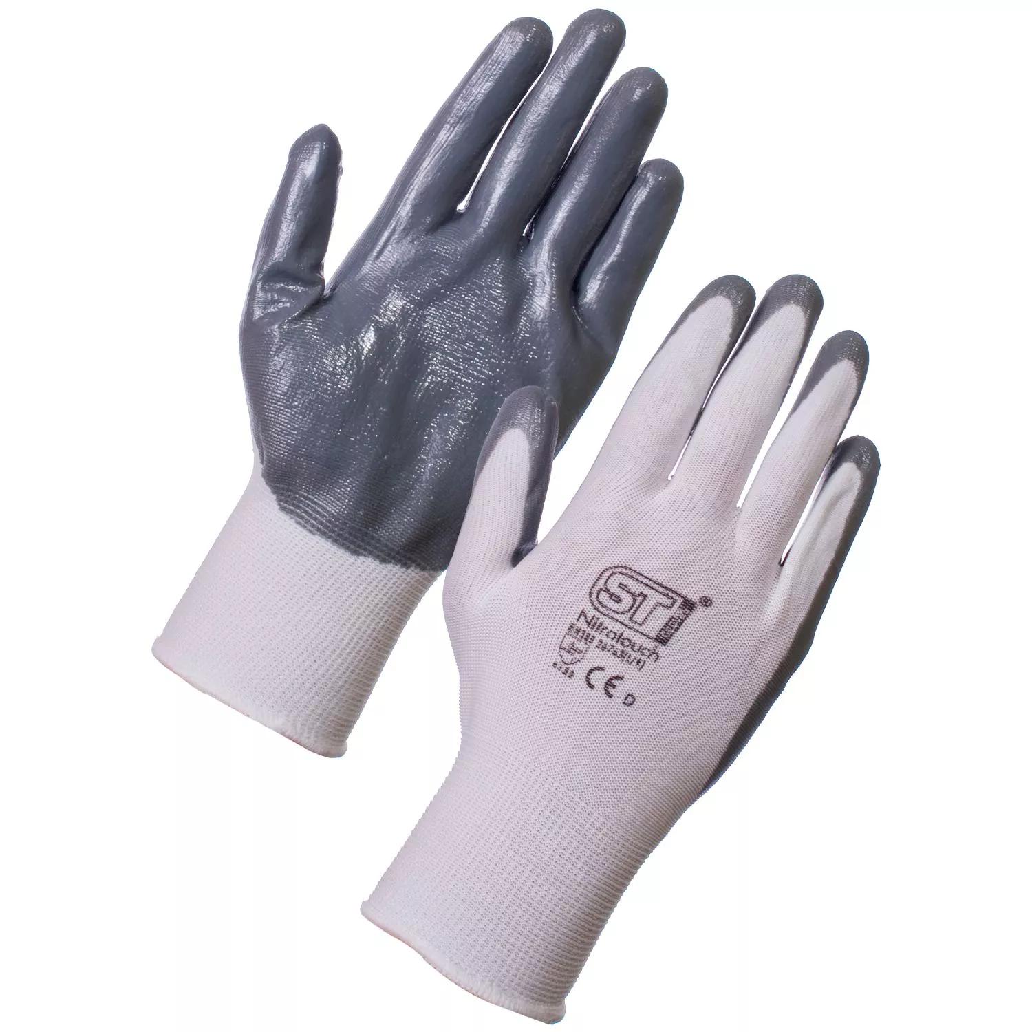 Supertouch Supertouch Nitrotouch Work Gloves - White - 120 Pairs in White