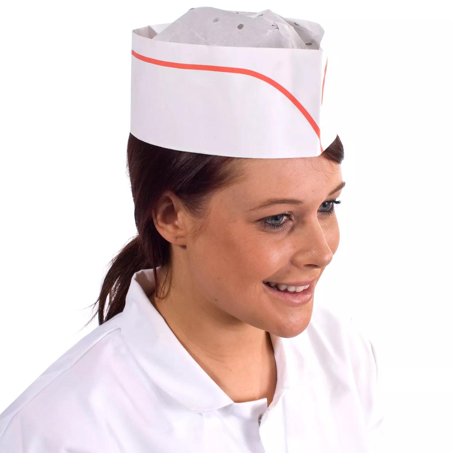 Supertouch Supertouch Paper Forage Hat - 1000 Pieces - White Red in White/Red