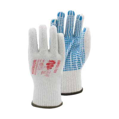 Warrior Dotted Gloves - 120 Pairs - White