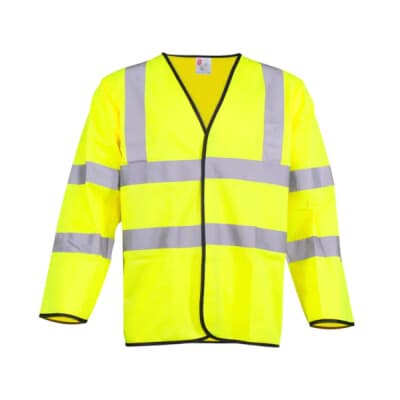 Warrior Hi Vis Waistcoat - Long Sleeve Vest - Yellow
