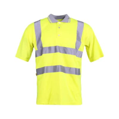Warrior Yellow/Grey Hi Vis S/Sleeves Work Polo - Yellow Grey