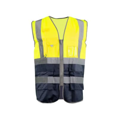 Warrior Warrior Orange Hi Vis Executive Waistcoat - Black Trim in Black