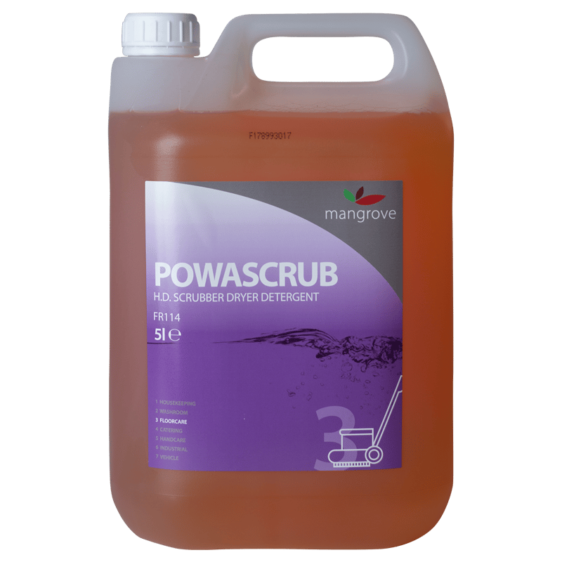 Pack of 2 Clena Powascrub H D Scrubber Dryer Detergent 5L