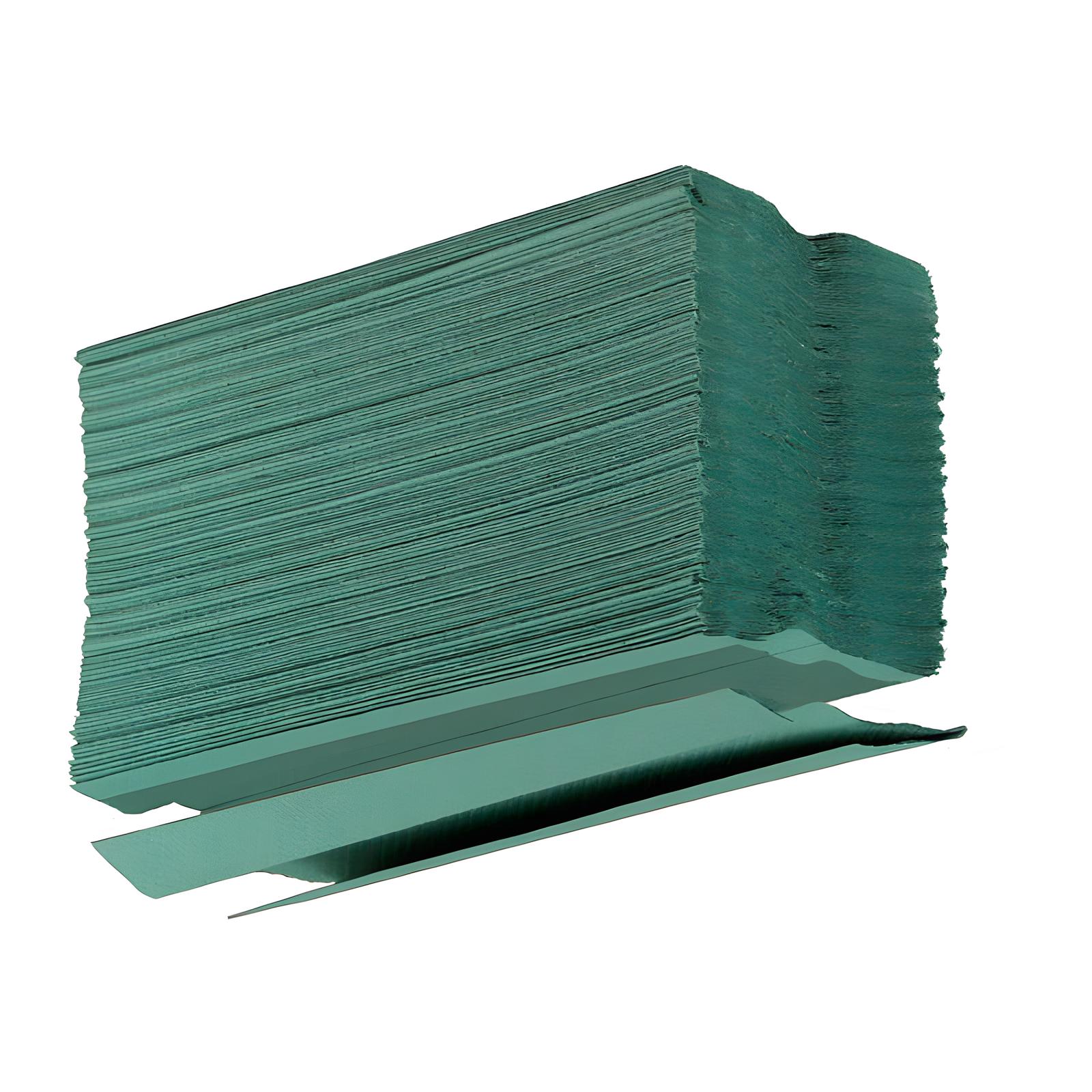 Pack of 2760 Clena C-Fold Hand Towels 1 Ply Green