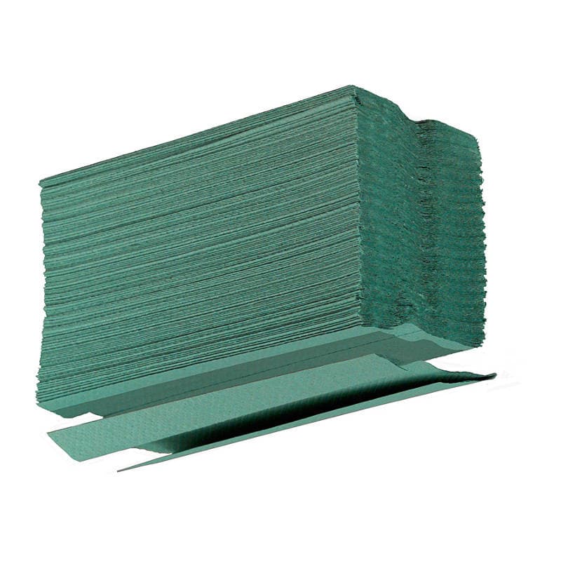 Pack of 2760 Clena C-Fold Hand Towels 1 Ply Green