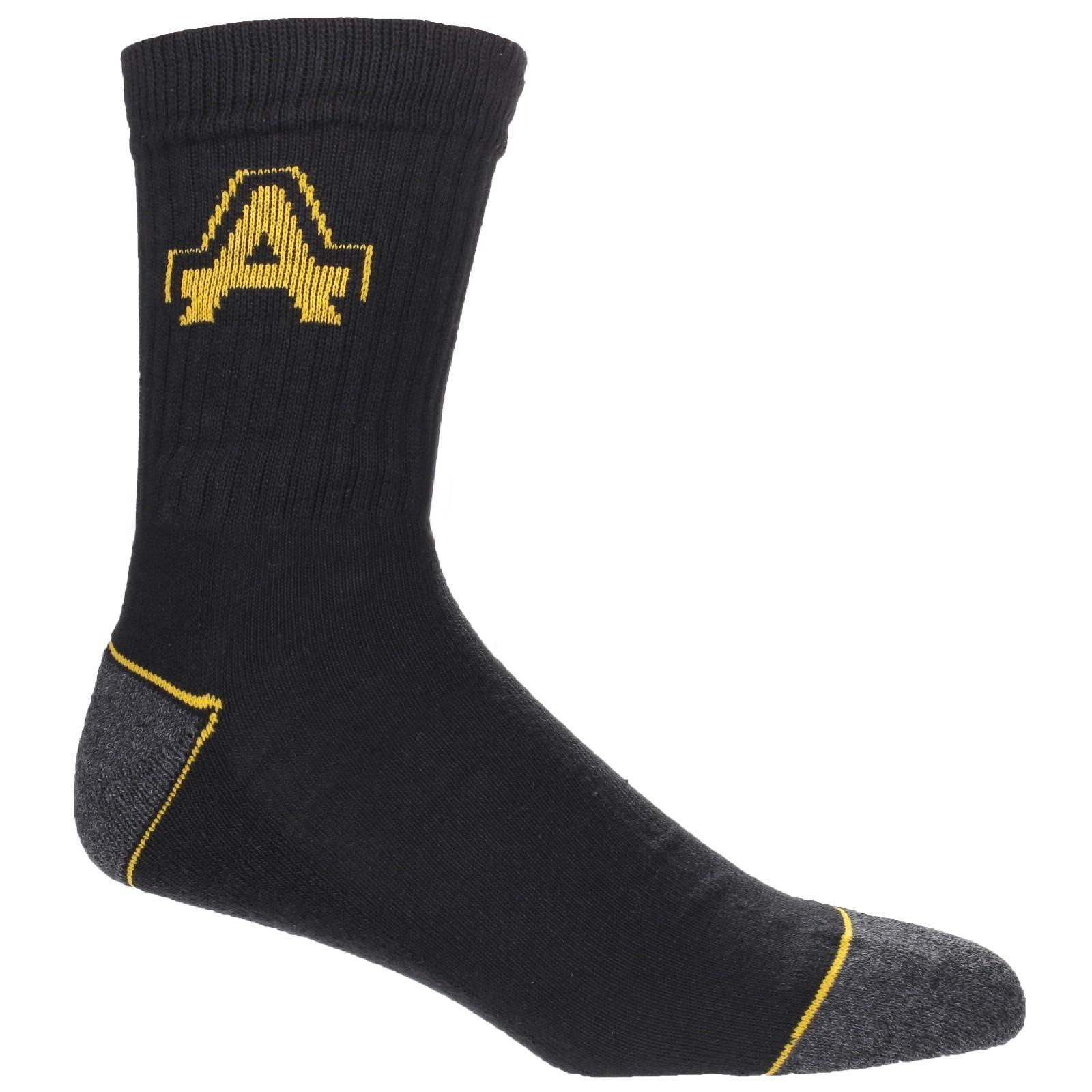 Amblers Safety Amblers Heavy Duty Work Socks 3 pack - Black 6x11