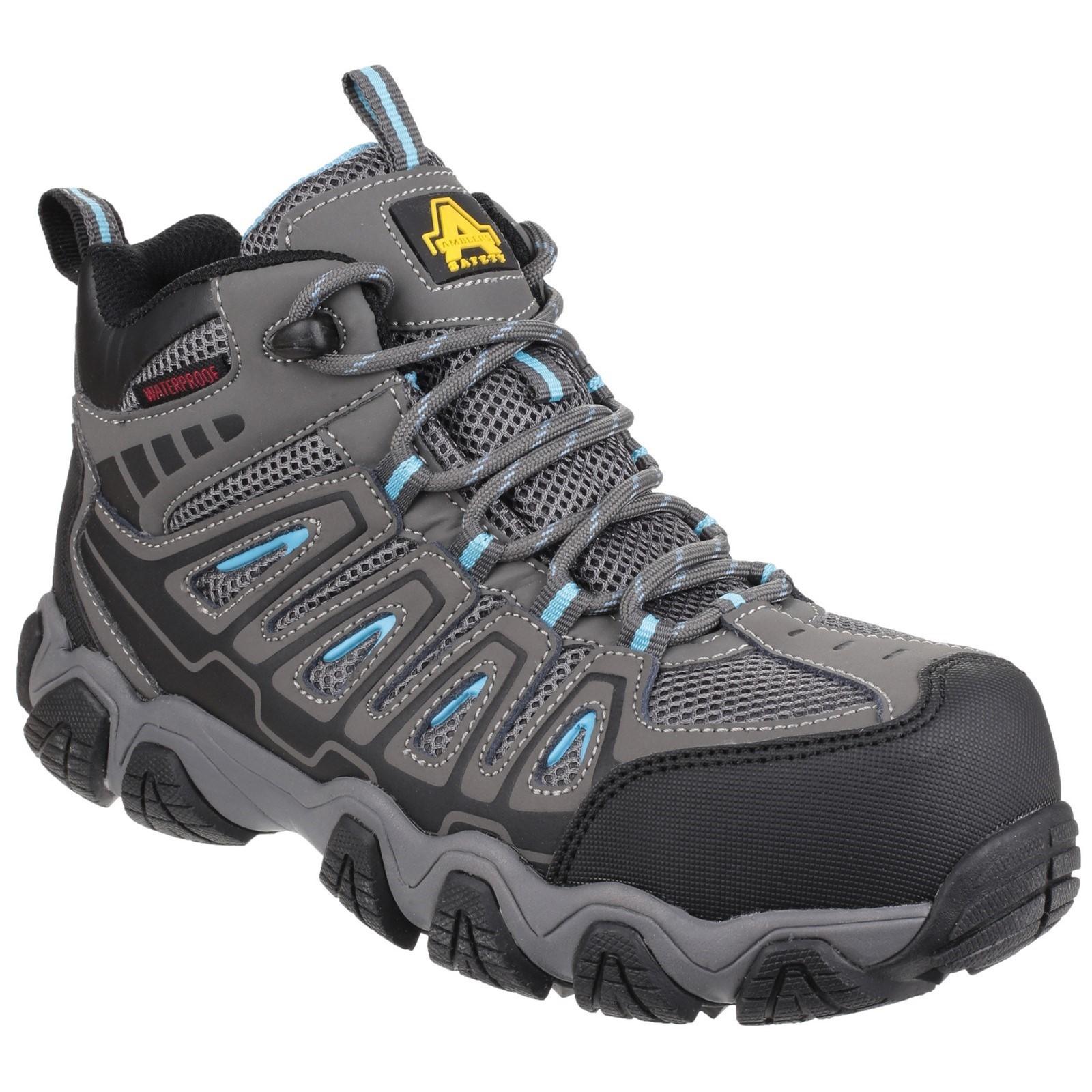 Amblers Safety AS802 Waterproof Non-Metal Ladies Safety Hiker - Grey in Grey