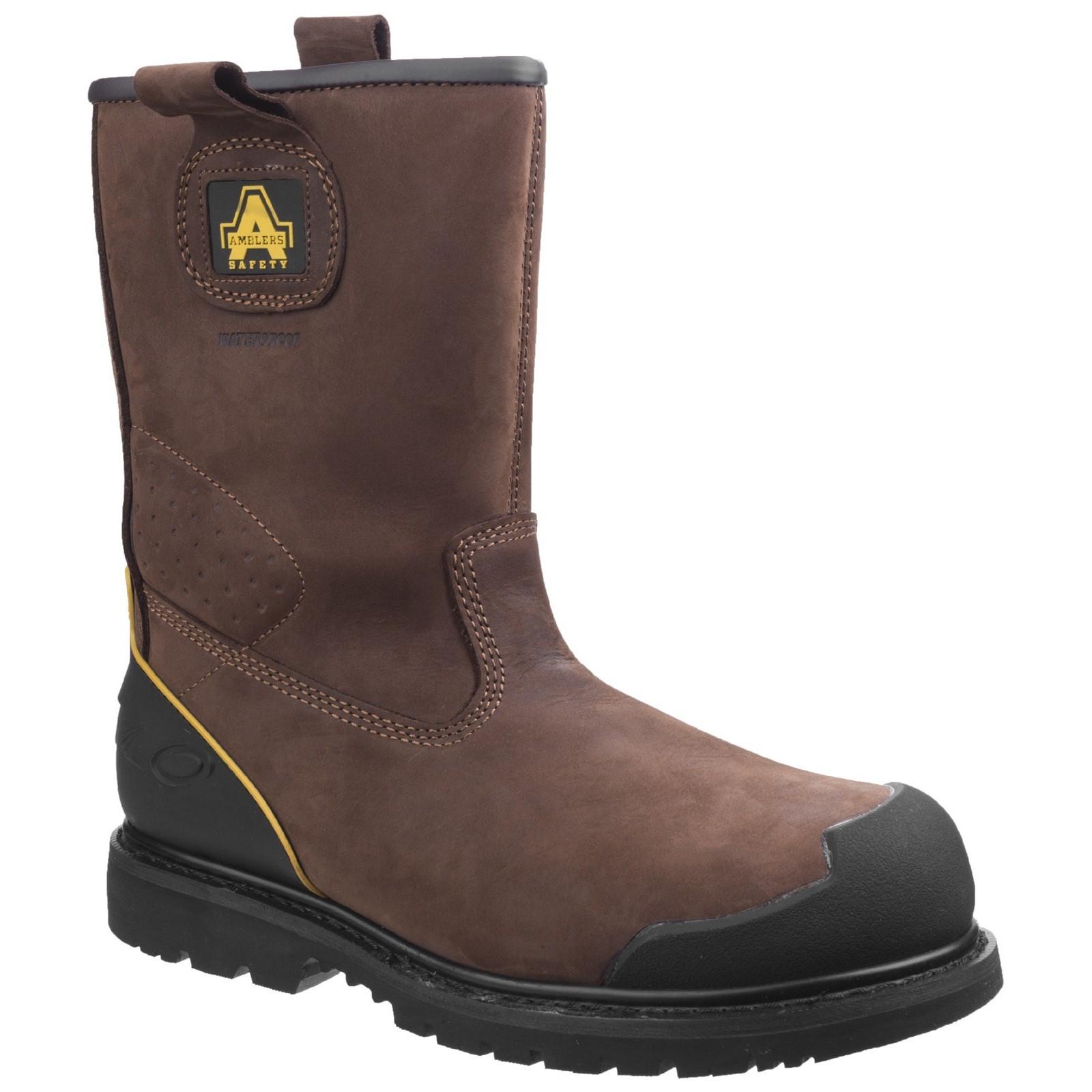 Amblers Safety FS223 Goodyear Welted Waterproof Pull on Industrial Safety Boot - Brown in Brown