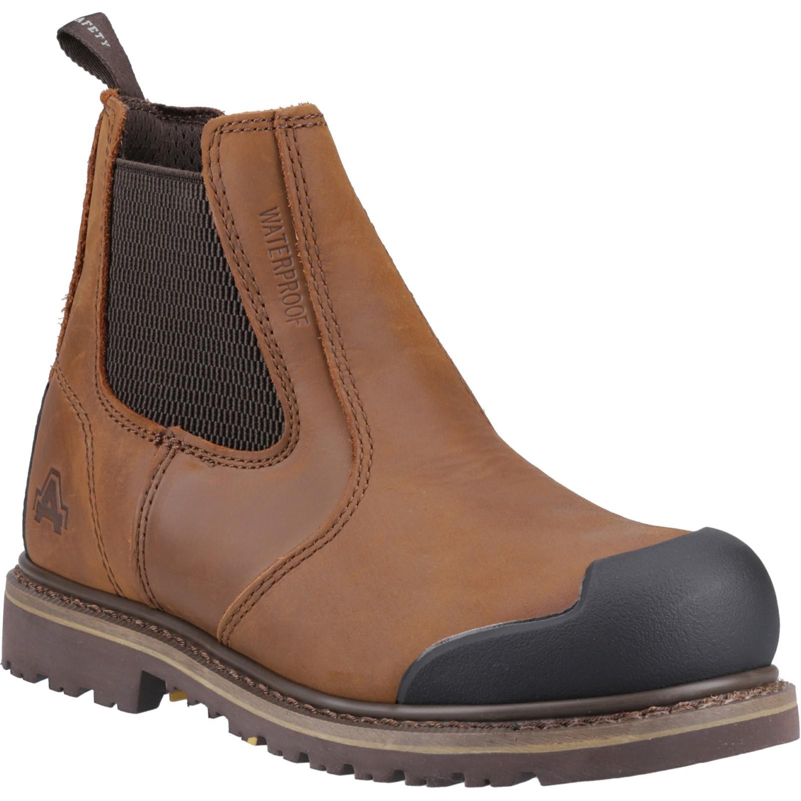 Amblers Safety FS225 Goodyear Welted Waterproof Pull On Chelsea Safety Boot - Brown in Brown