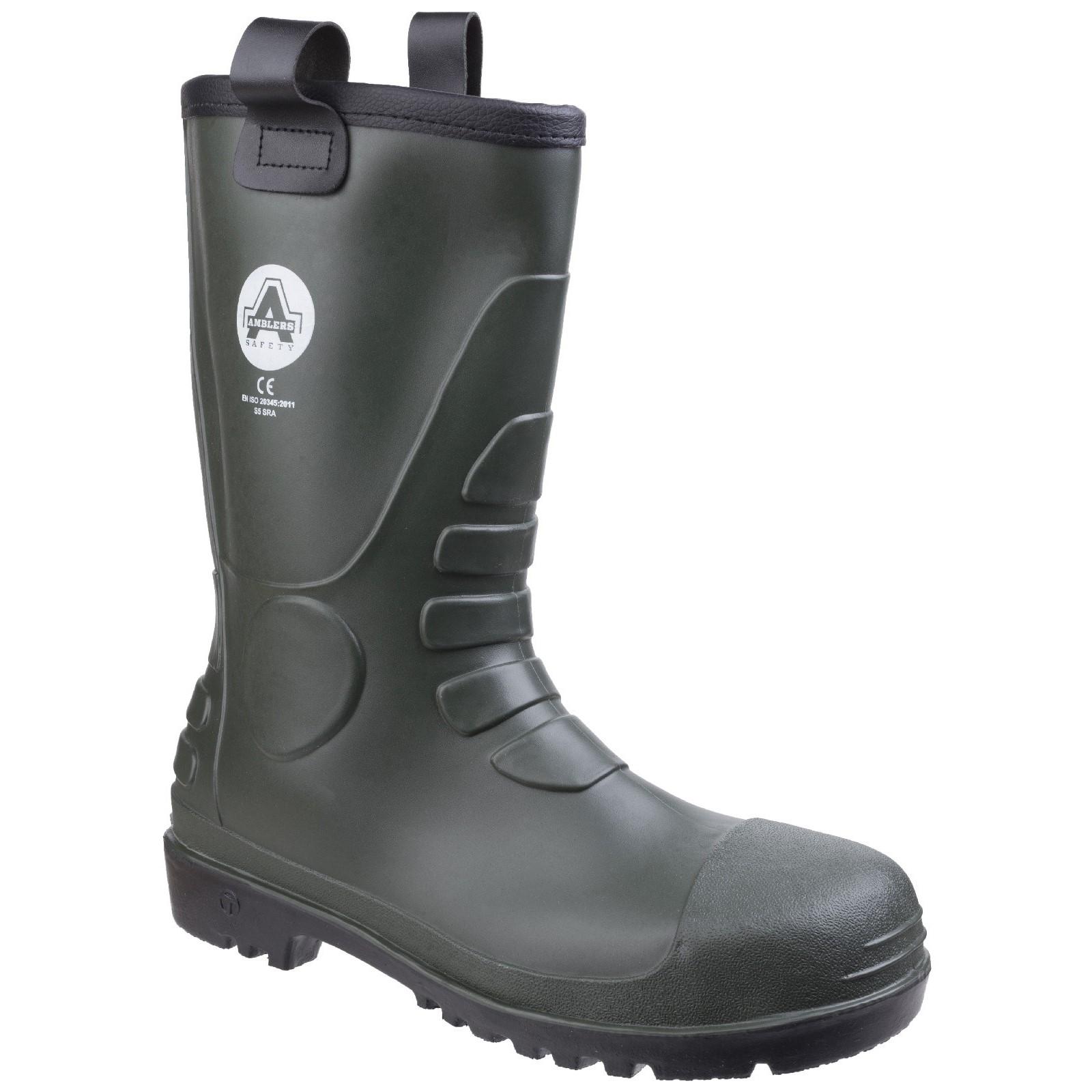 Amblers Safety FS97 PVC Rigger Safety Boot - Green in Green