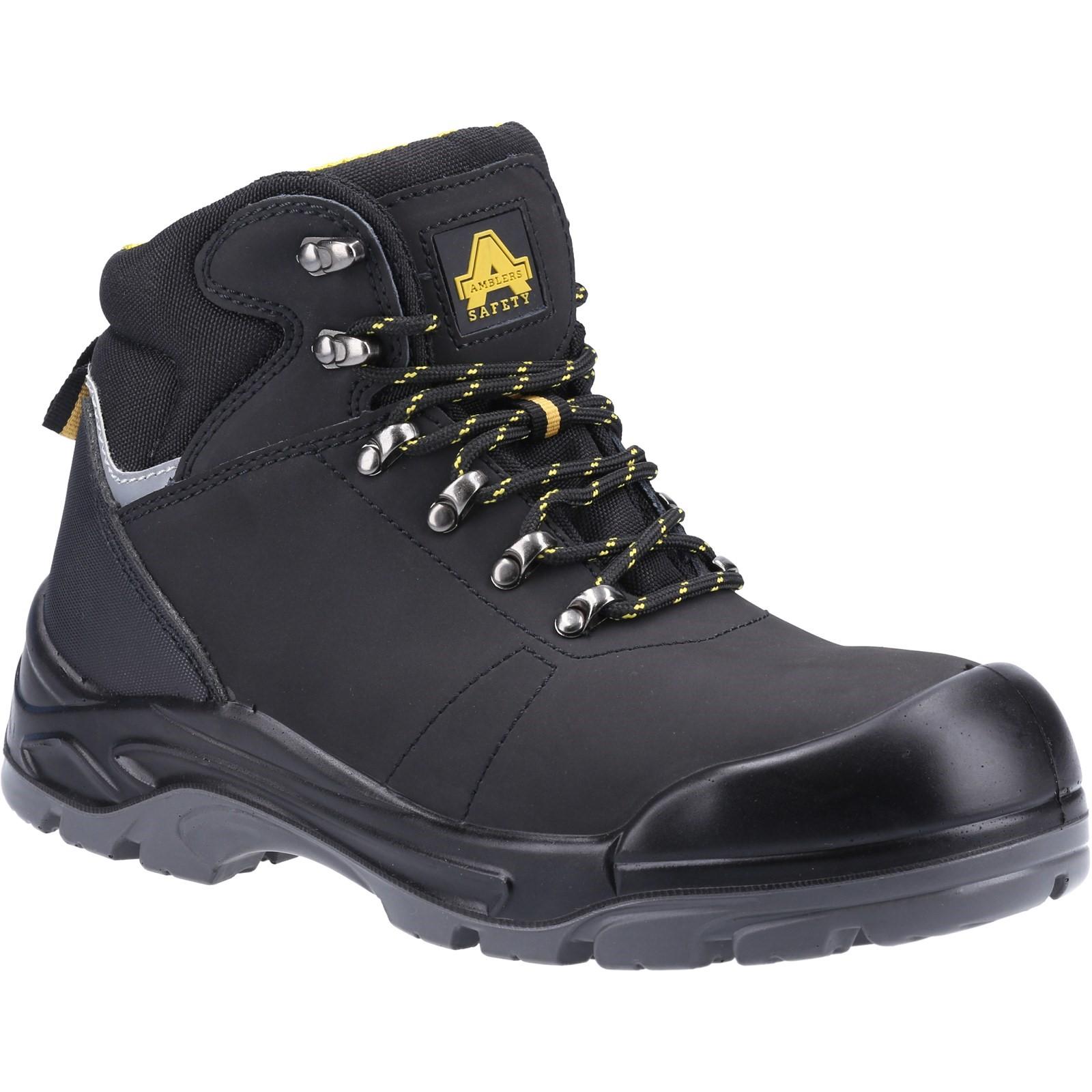 Amblers Safety AS252 Lightweight Water Resistant Leather Safety Boot - Black in Black