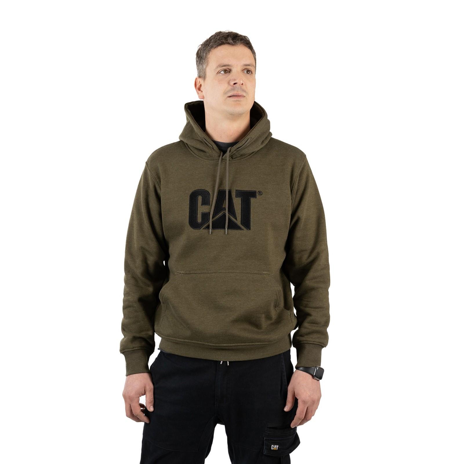 Caterpillar Trademark Hooded Sweatshirt - Army Moss Heather in Army Moss Heather