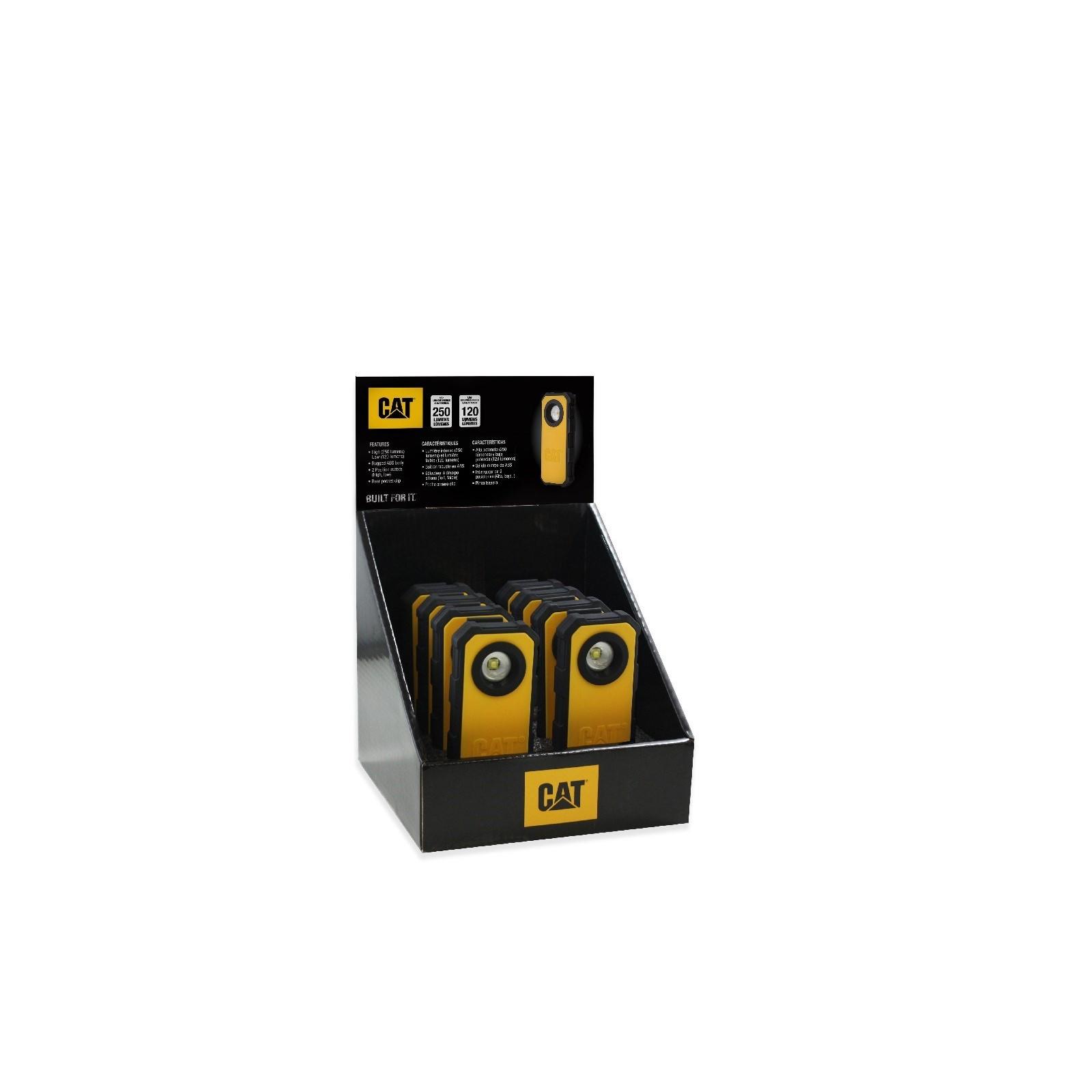 Caterpillar Pocket Spot Light 250LM 8Pcs Display - Yellow/Black