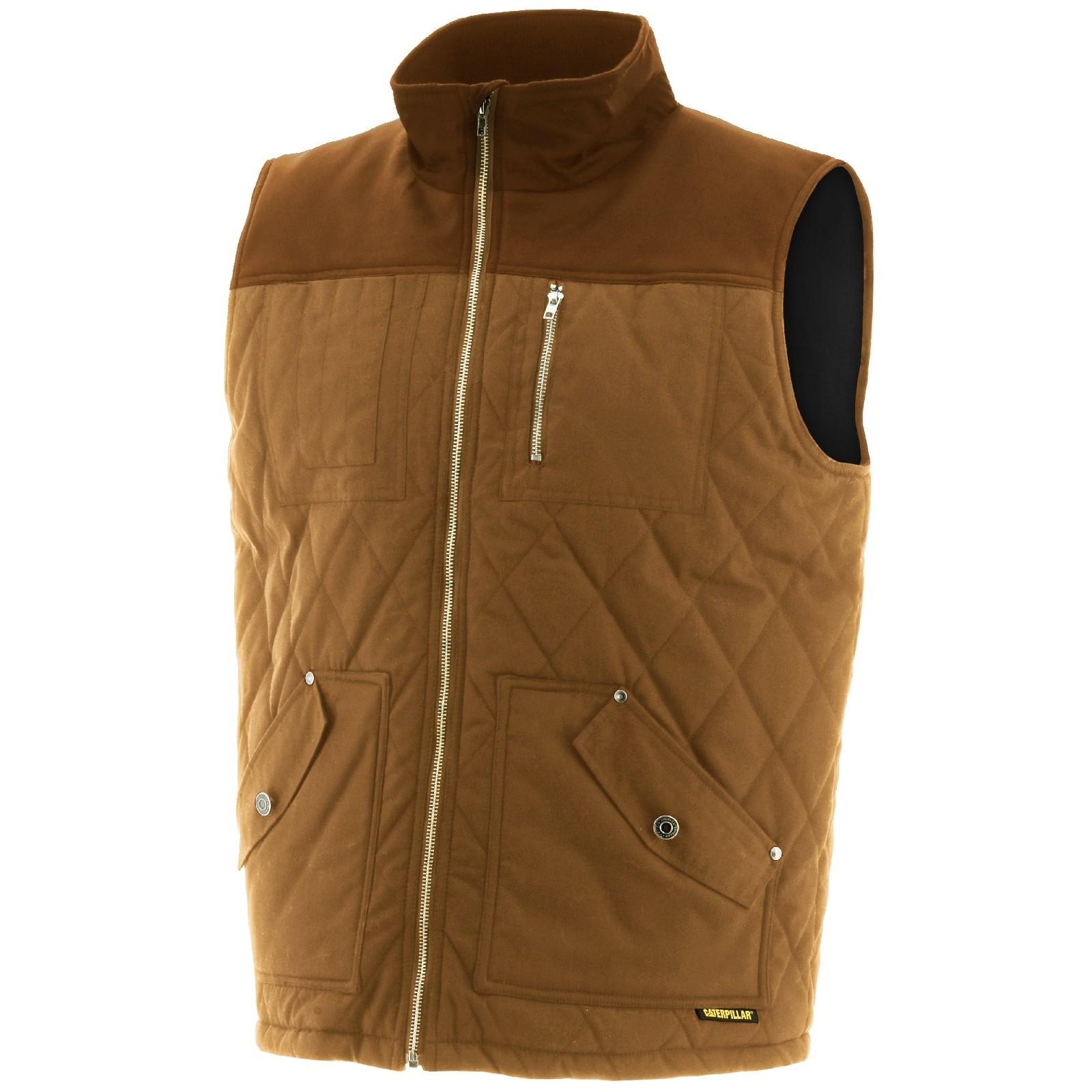 Caterpillar Waxed Cotton Vest - Bronze