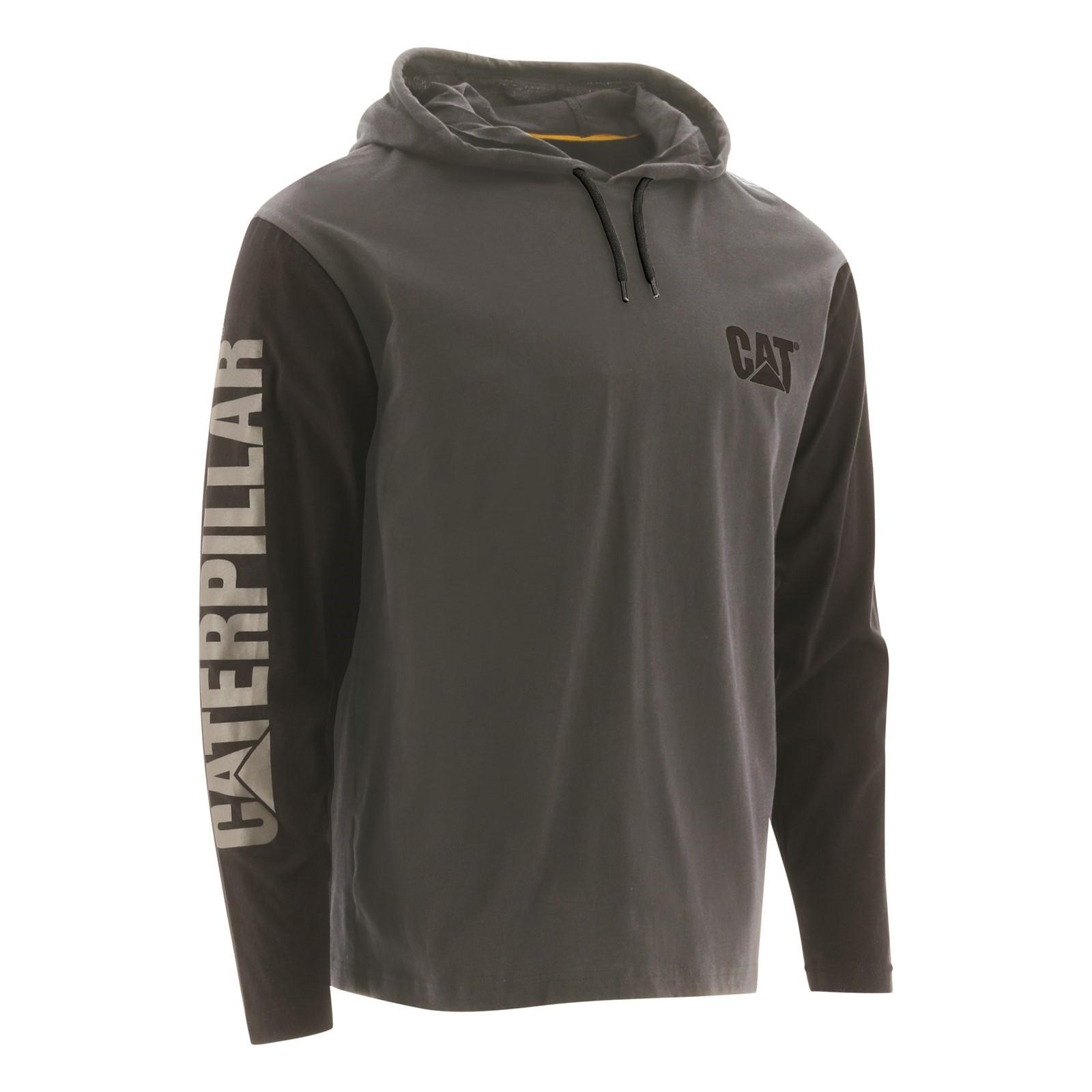 Caterpillar Caterpillar Hooded Long Sleeve Tee - Dark Shadow in Dark Shadow