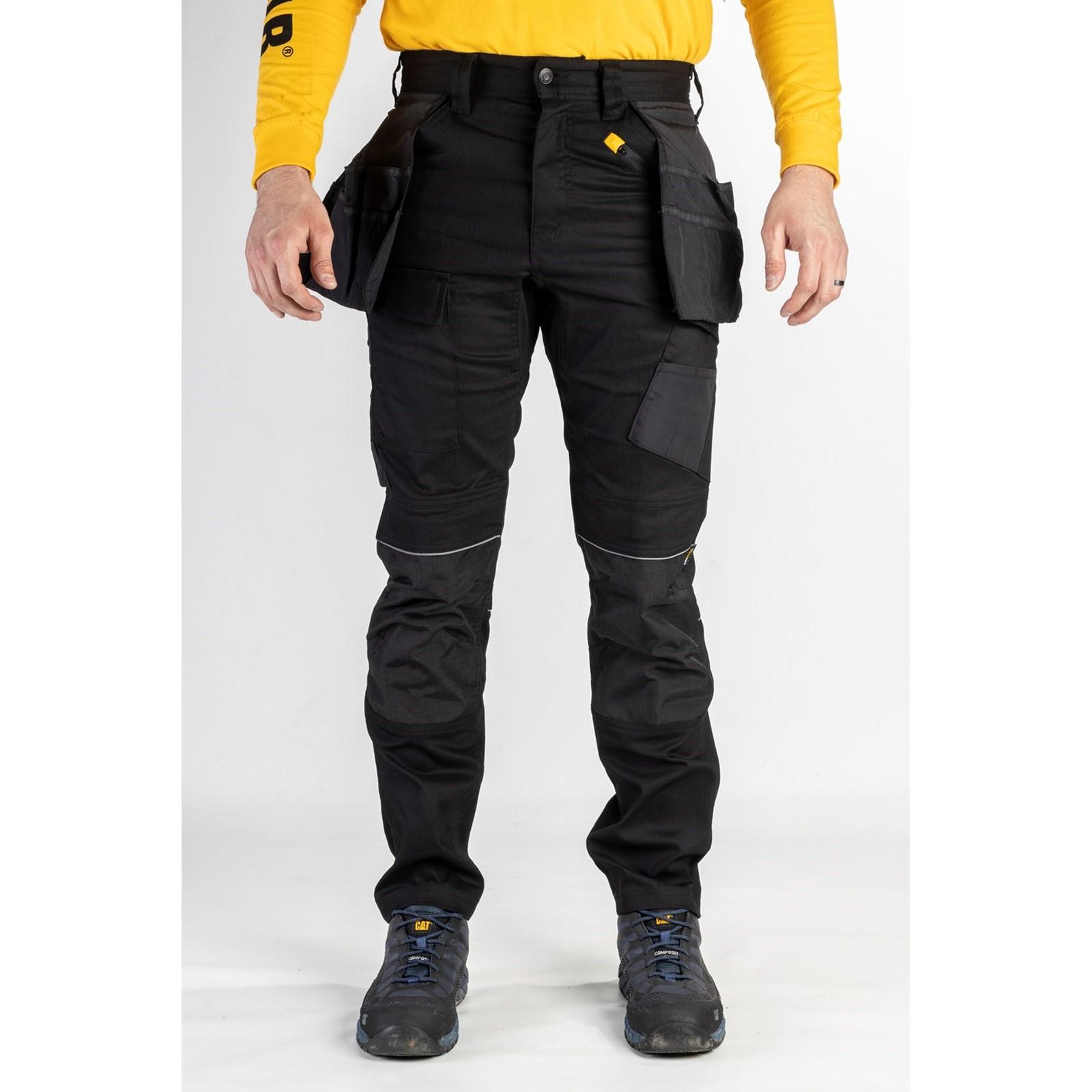 Caterpillar Stretch Pocket Trouser - Black in Black