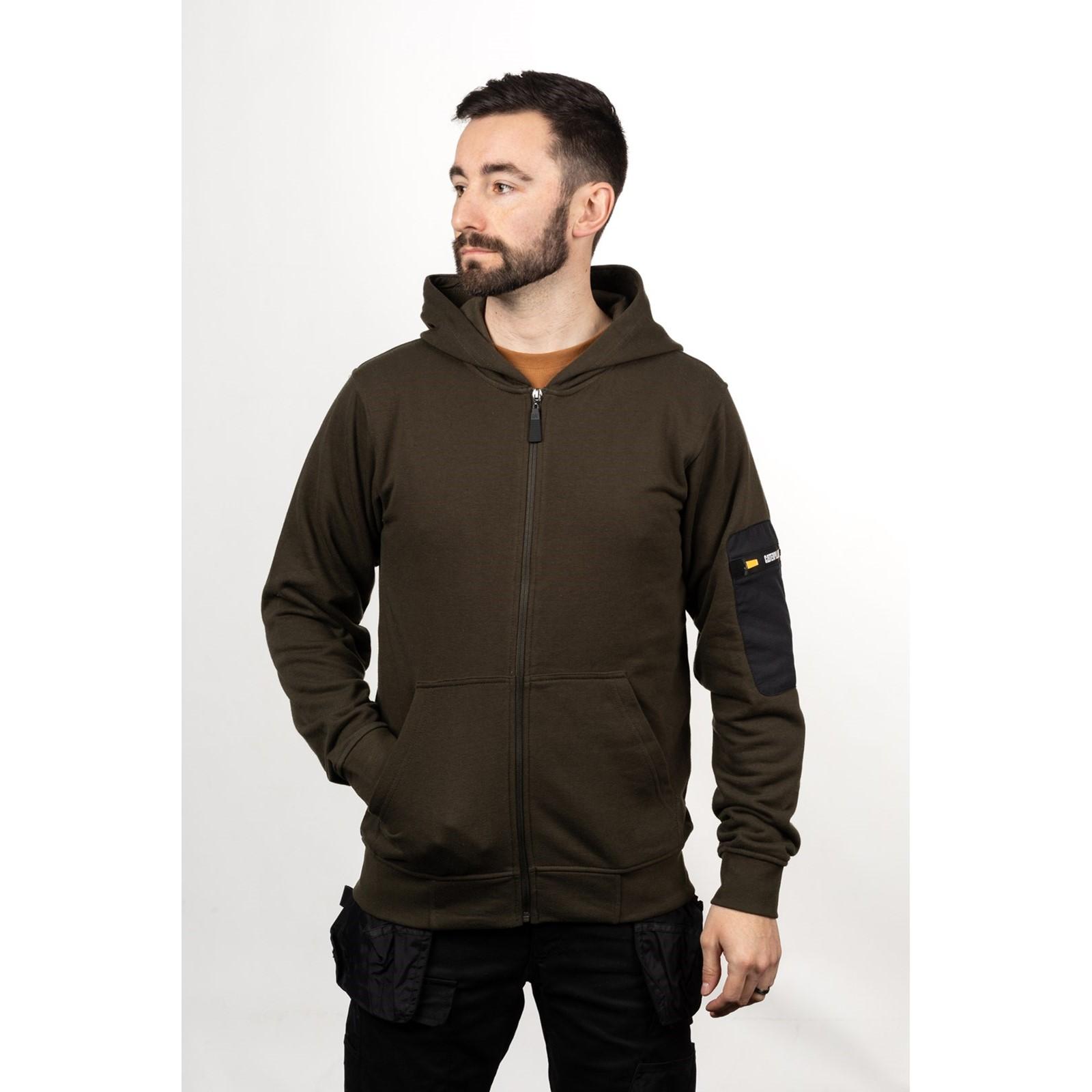 Caterpillar Loopback Full Zip Hoodie - Army Moss in Army Moss
