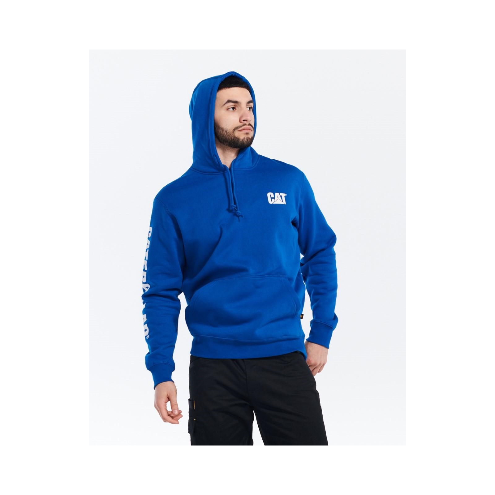 Caterpillar Trademark Banner Hooded Sweatshirt - Memphis Blue in Memphis Blue