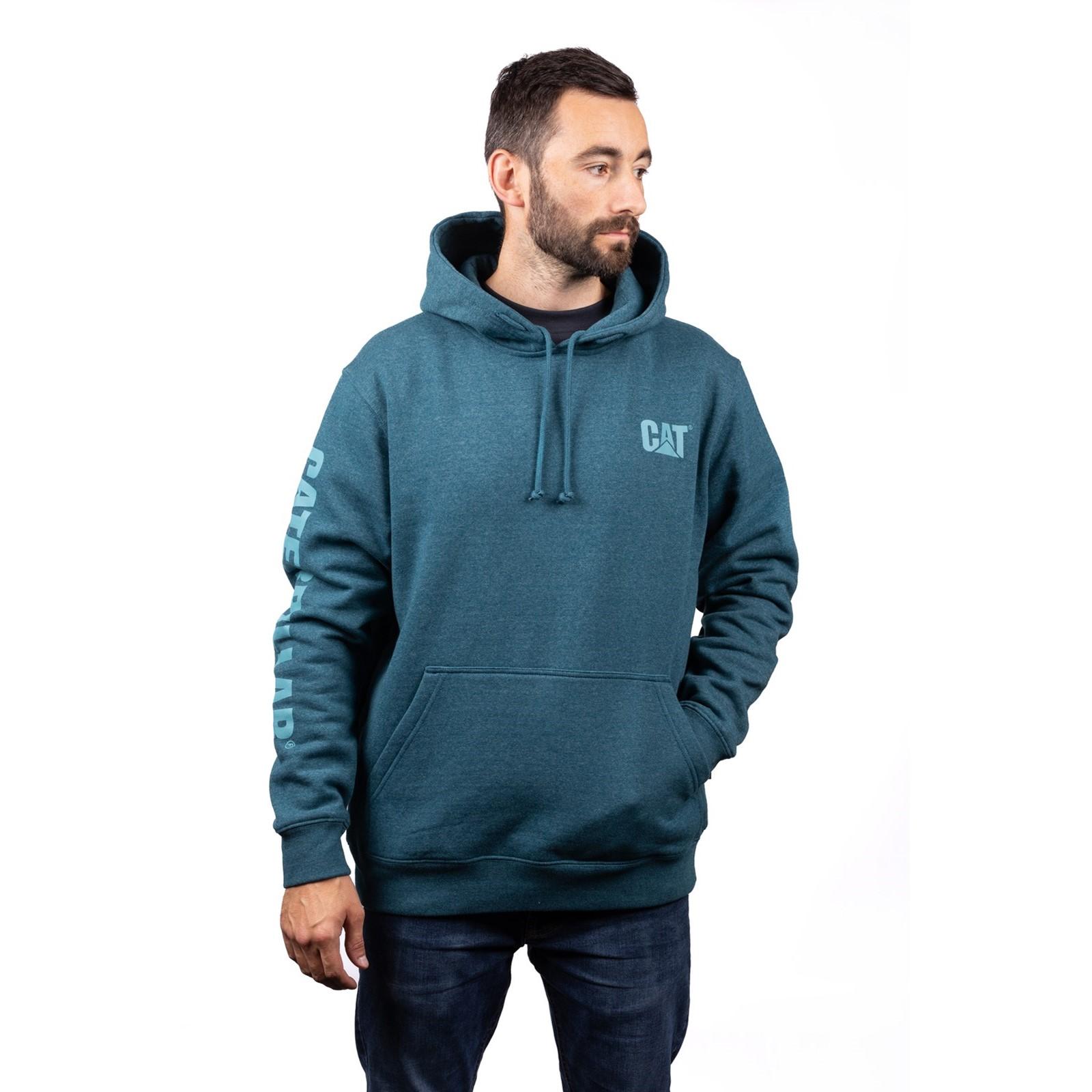 Caterpillar Trademark Banner Hooded Sweatshirt - Mallard in Mallard