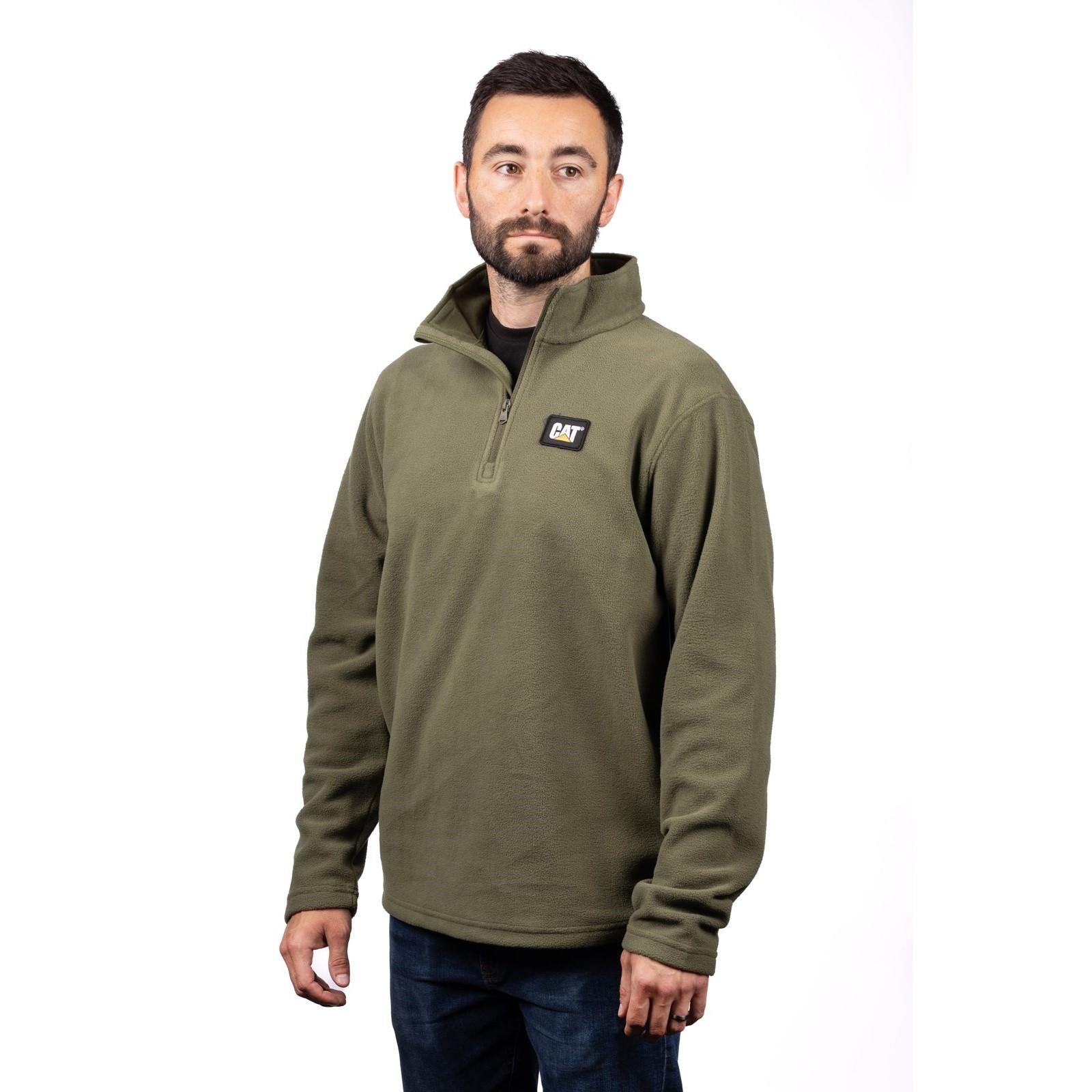 Caterpillar Cat Microfleece Quarter Zip - Chive