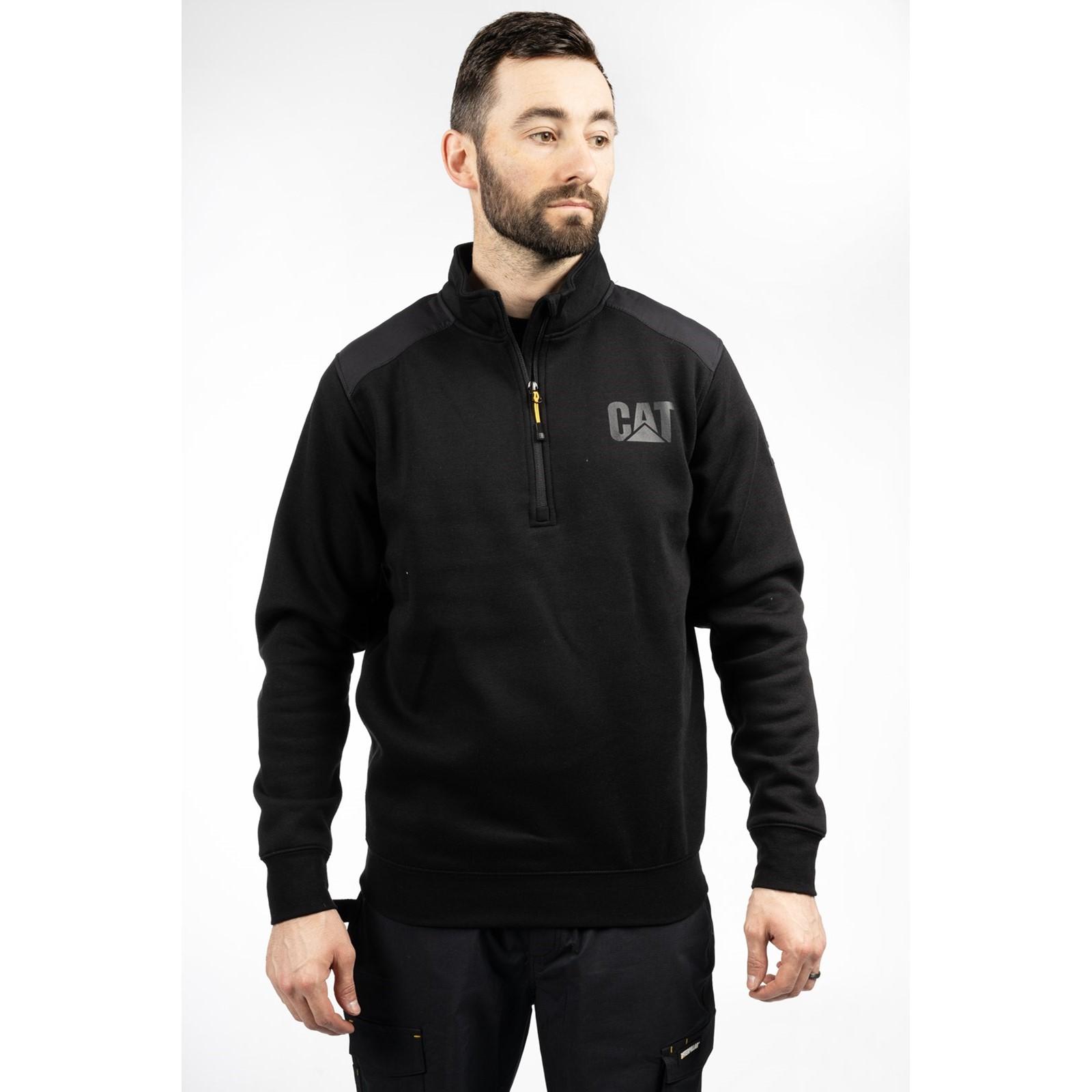 Caterpillar Essential 1/4 Zip Sweatshirt - Black in Black