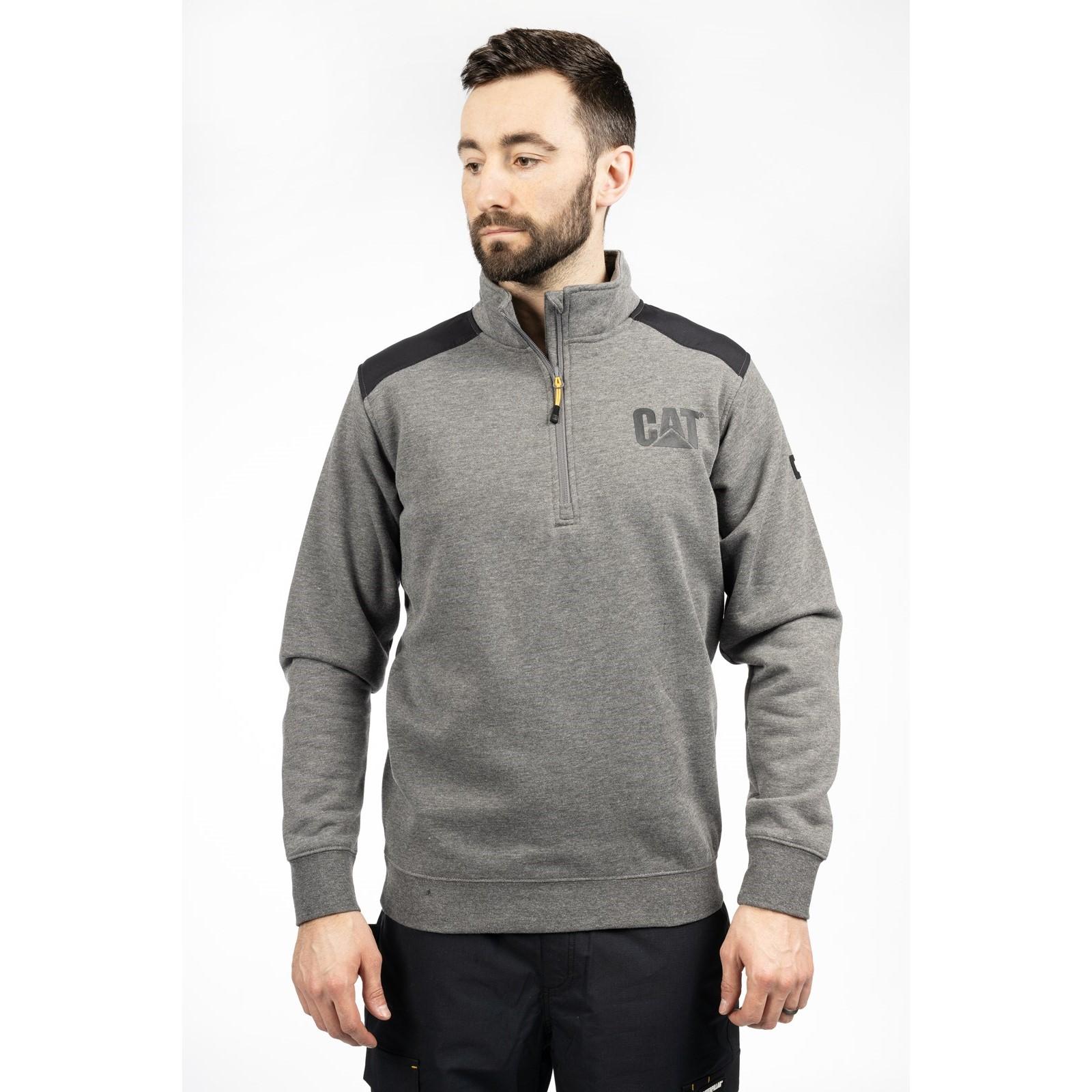 Caterpillar Essential 1/4 Zip Sweatshirt - Dark Heather Grey in Dark Heather Grey