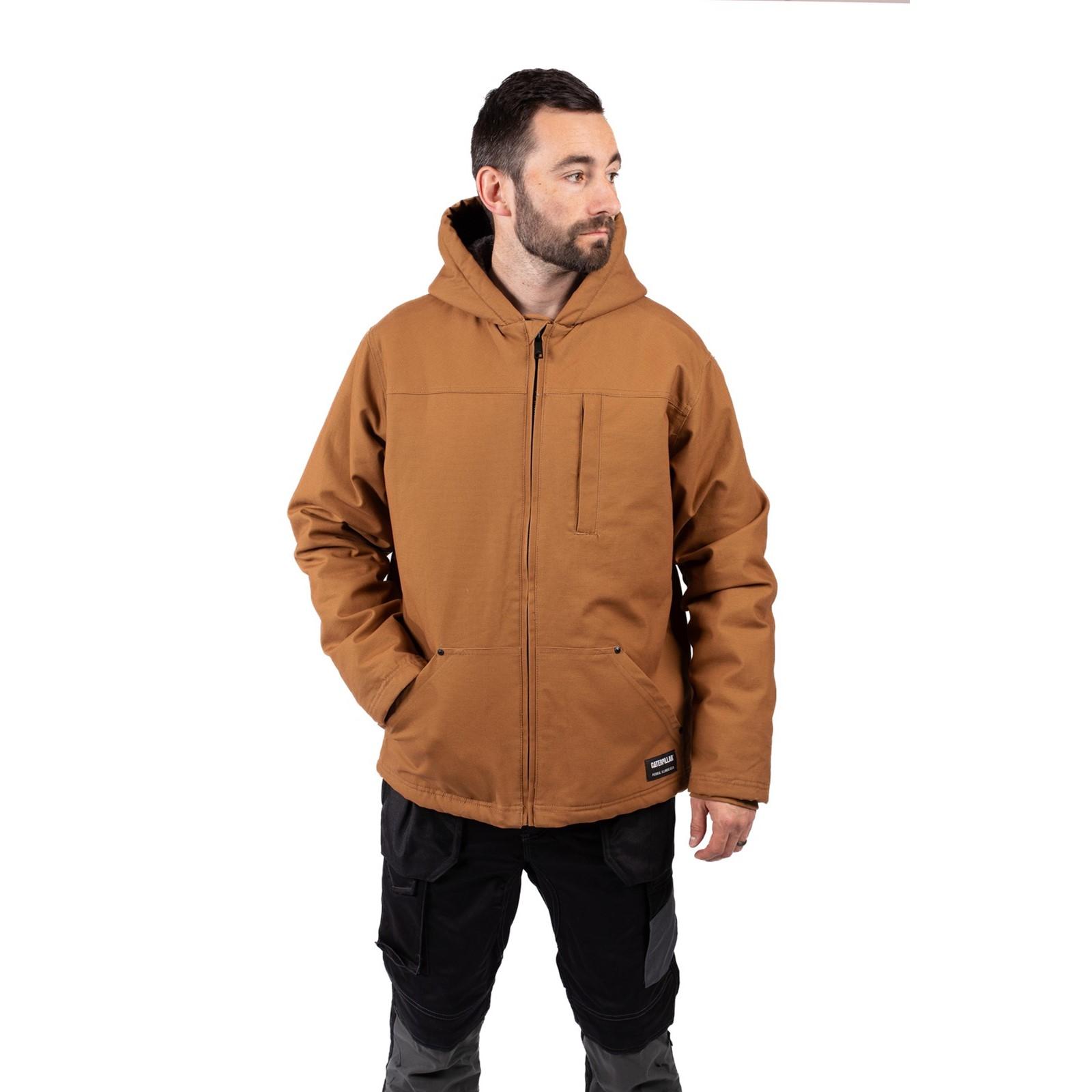 Caterpillar Hooded Sherpa Lined Jacket - Bronze in Bronze
