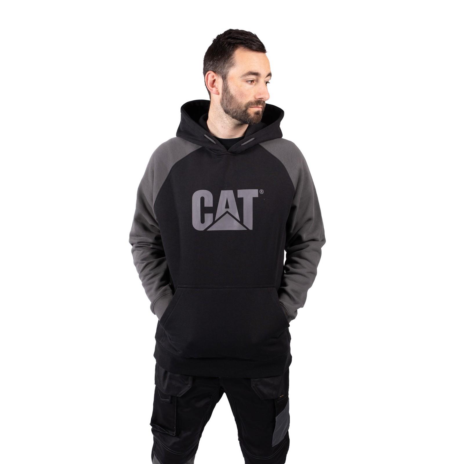 Caterpillar Raglan Hooded Sweatshirt - Black/Magnet in Black/Magnet