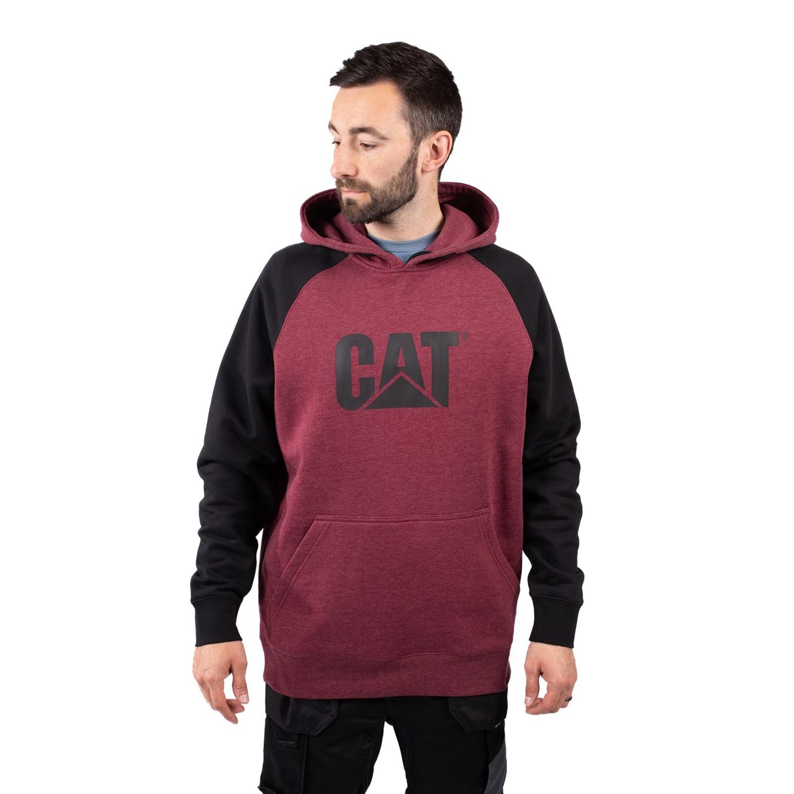 Caterpillar Raglan Hooded Sweatshirt - Carmenere Heather/Black