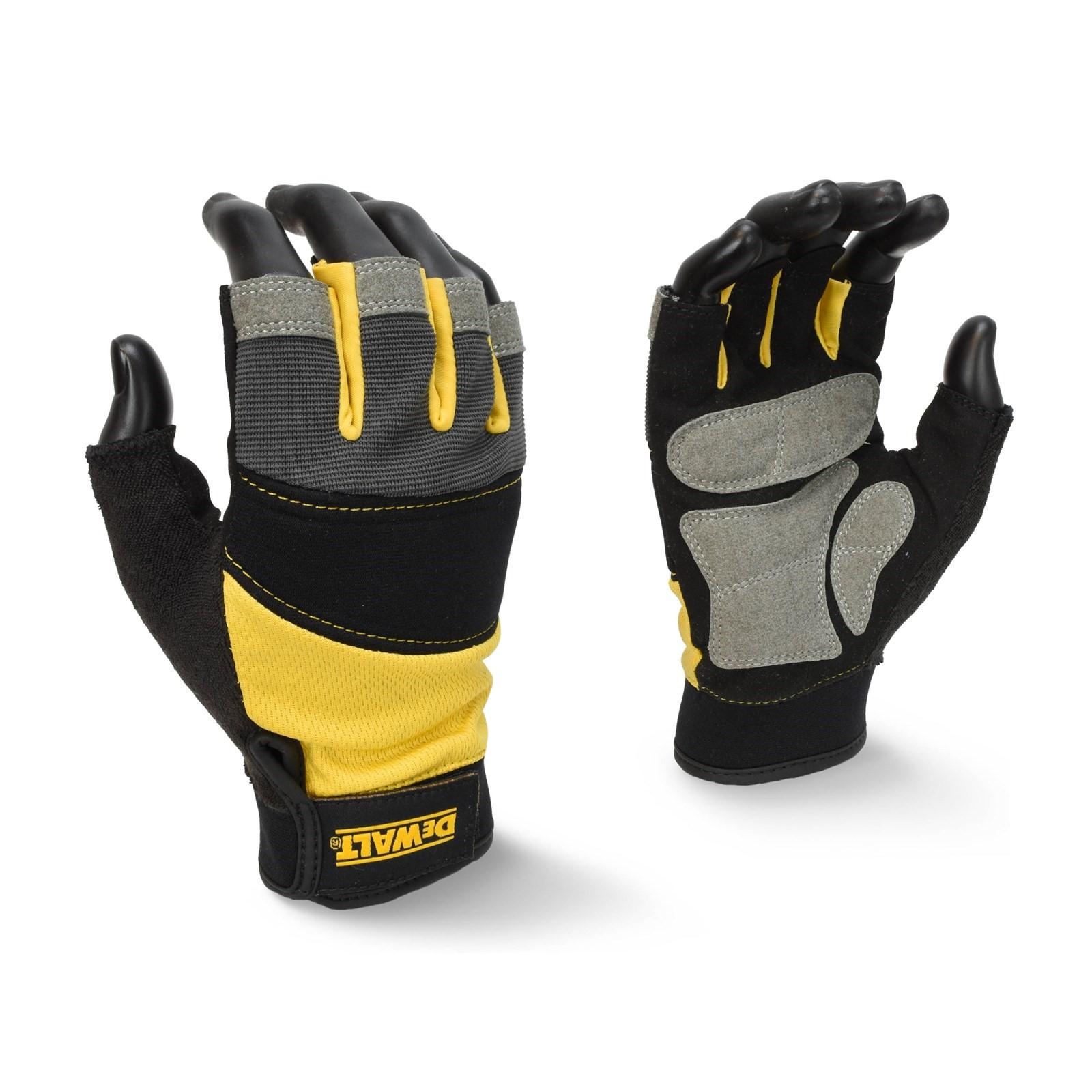 Dewalt DPG213 Fingerless Performance Gloves - Orange/Grey/Black - 12 Pairs