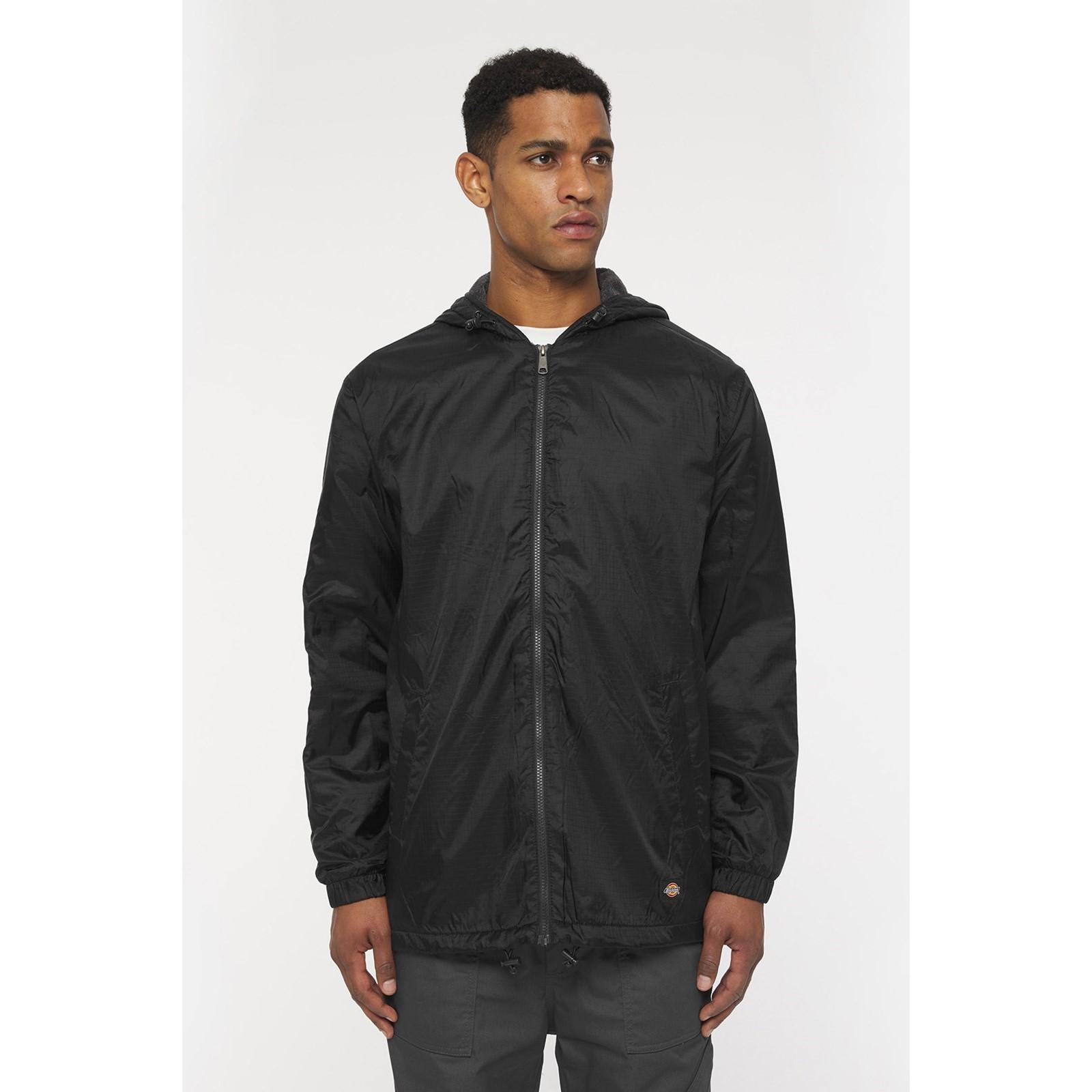 Dickies Fleece Lined Nylon Hooded Jacket - Black