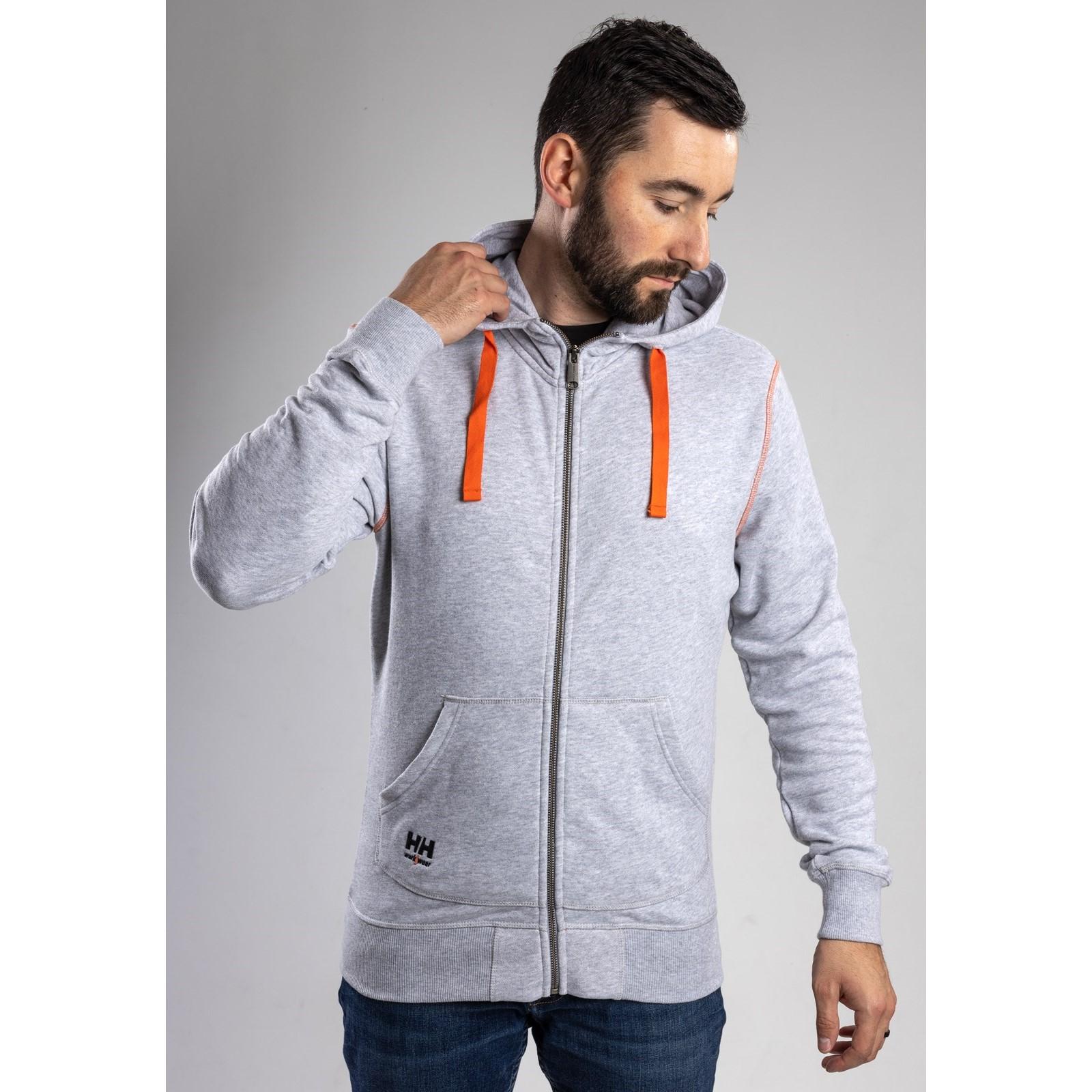 Helly Hansen Workwear Oxford Zip Hoodie - Grey Melange in Grey Melange