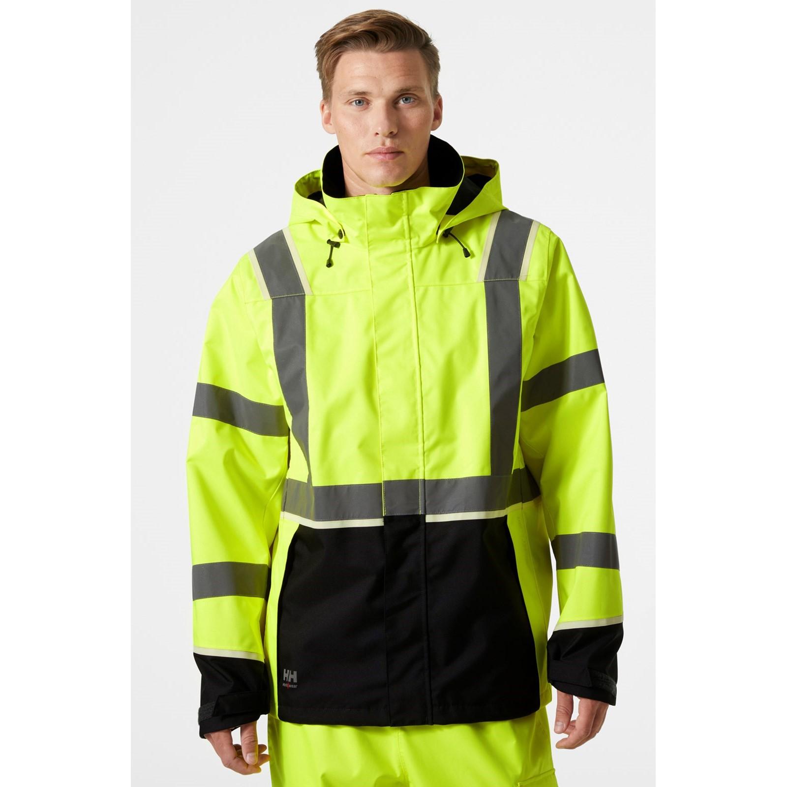 Helly Hansen Workwear UC-ME Shell Jacket - Hi Vis Yellow/Ebony in Hi Vis Yellow/Ebony