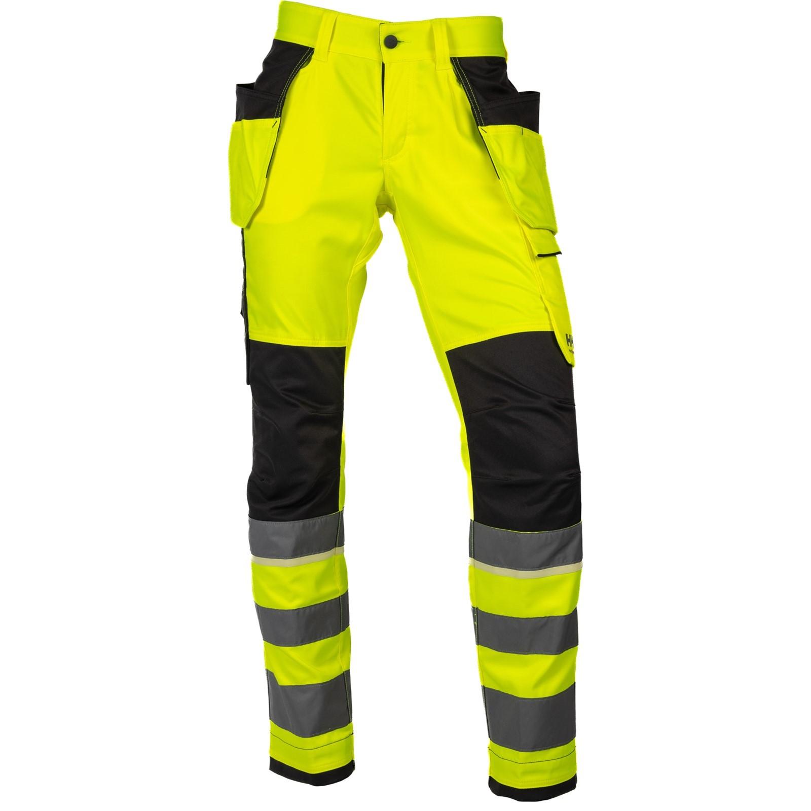 Helly Hansen Workwear UC-ME Construction Trouser CL2 - Hi Vis Yellow/Ebony in Hi Vis Yellow/Ebony
