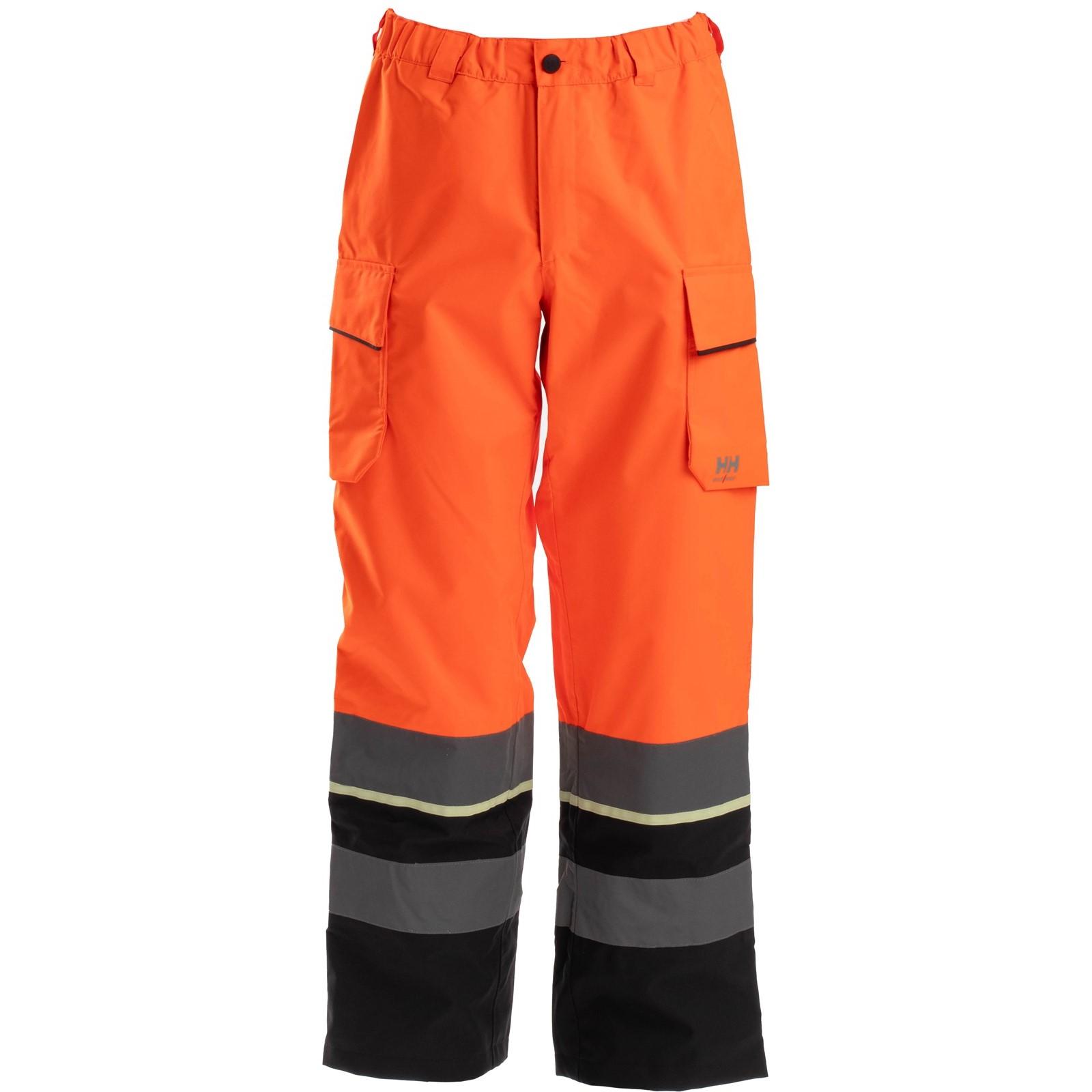 Helly Hansen Workwear UC-ME Hi Vis Shell Trousers - Orange/Ebony in Orange/Ebony