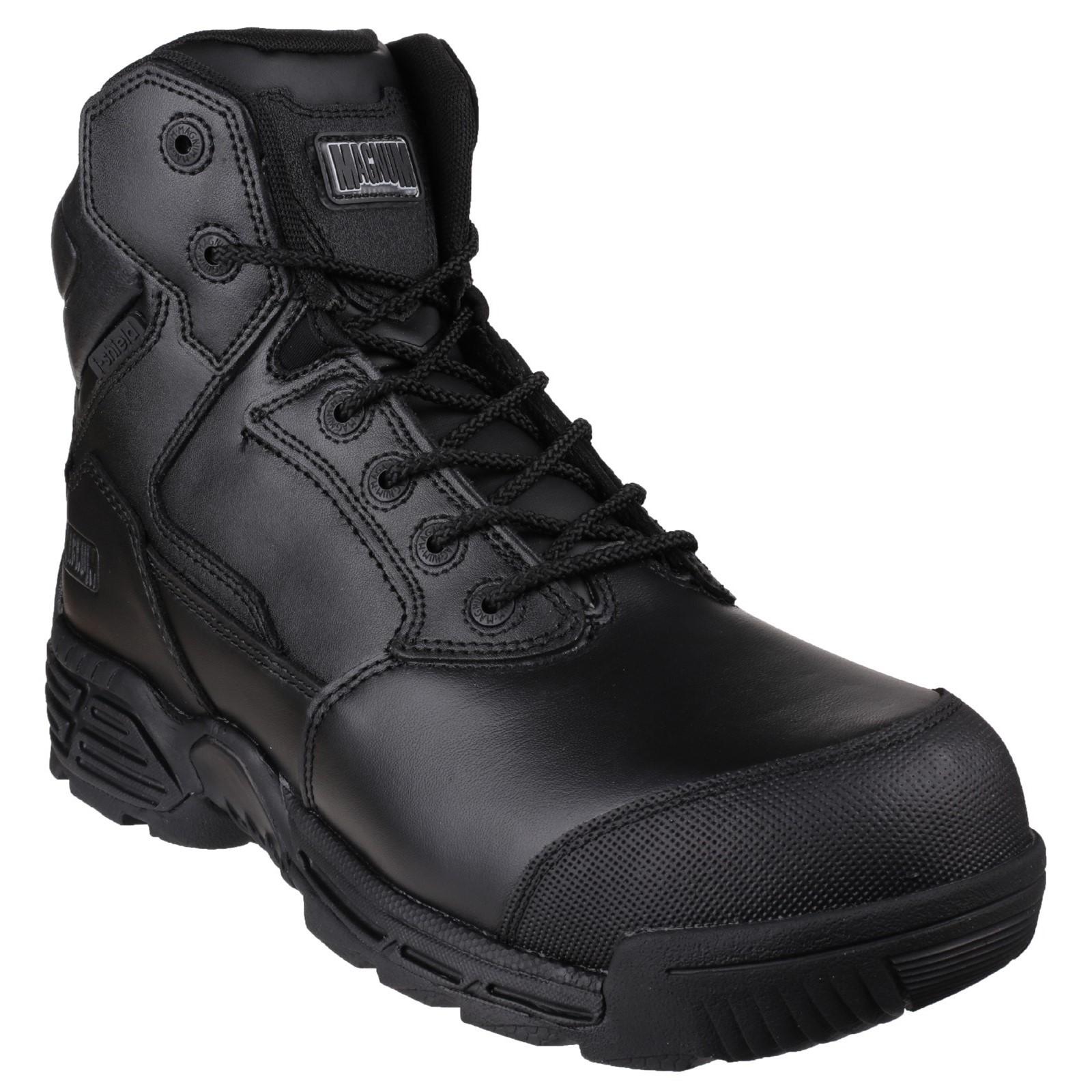 Magnum Stealth Force 6.0 Side-Zip CT CP Uniform Safety Boot - Black in Black