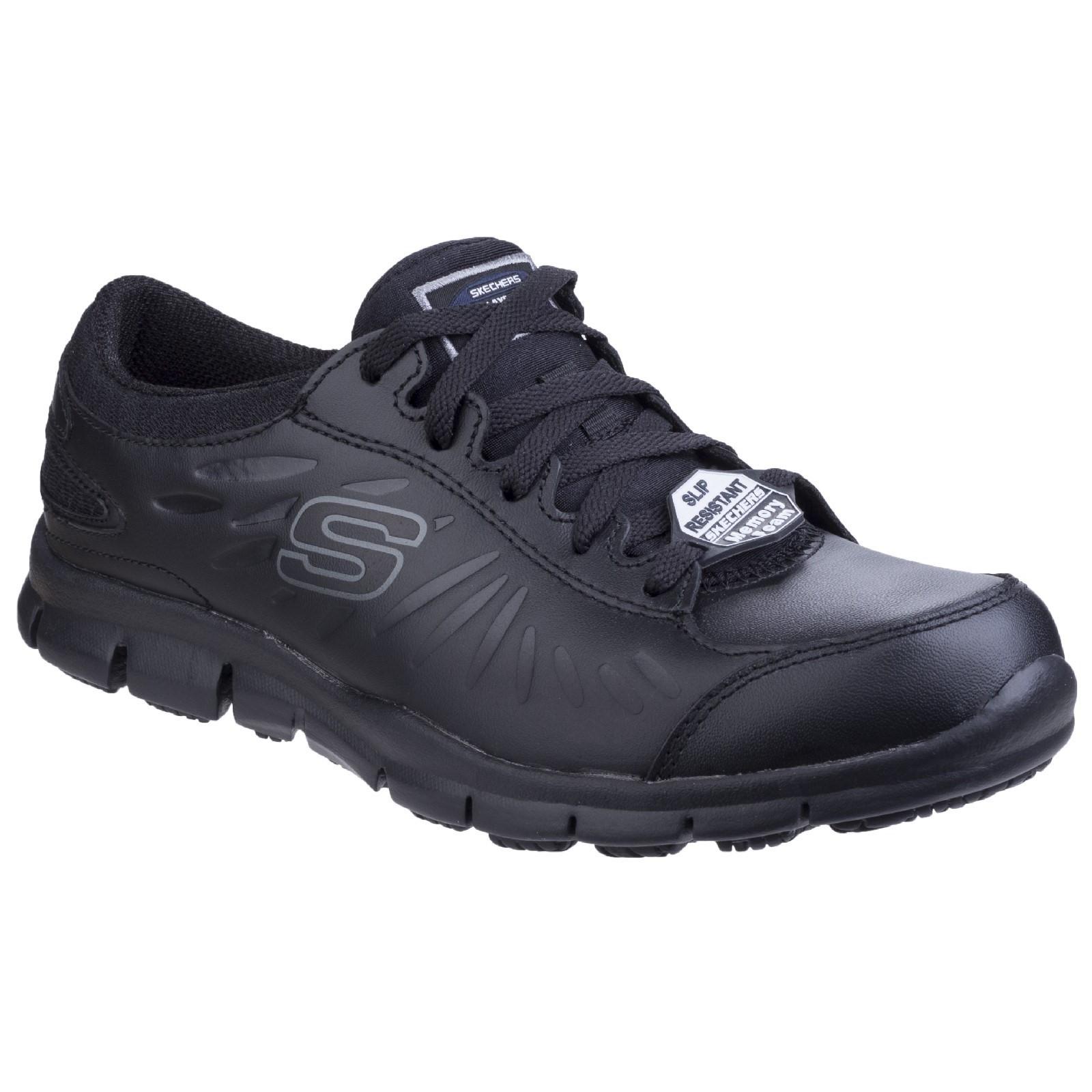 Skechers Workwear Eldred Occupational Shoe - Black in Black