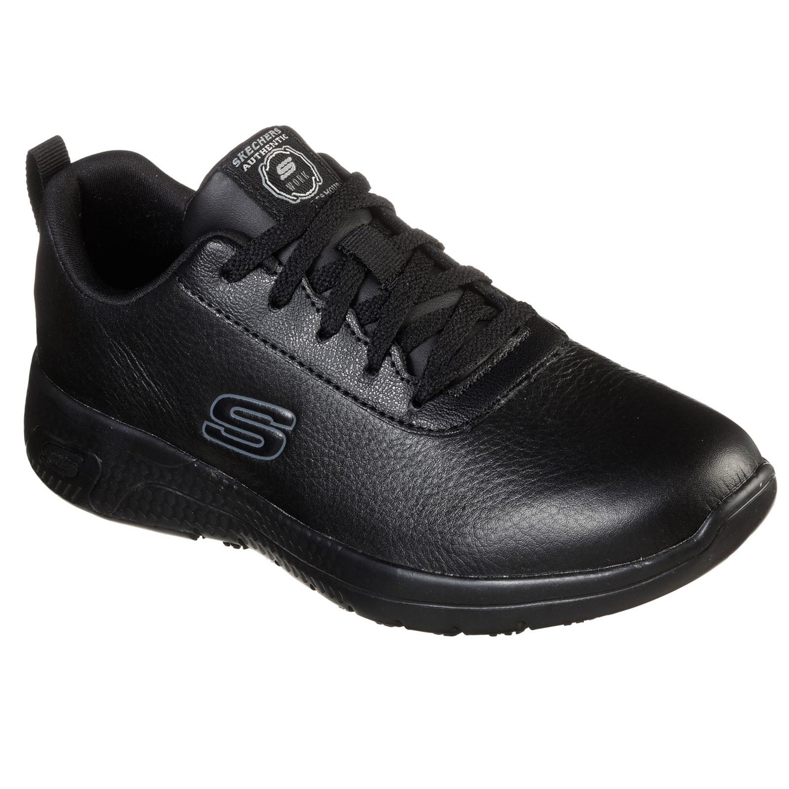 Skechers Workwear Marsing Gmina Slip Resistant Occupational Shoe - Black in Black