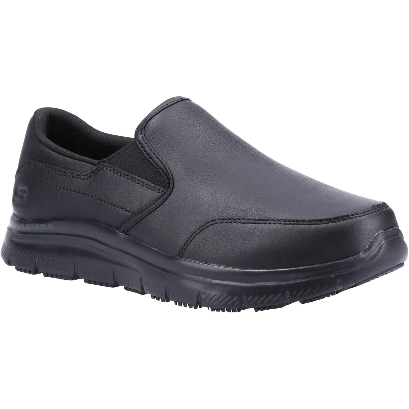 Skechers Workwear Bronwood Wide Slip Resistant Occupational Shoe - Black in Black