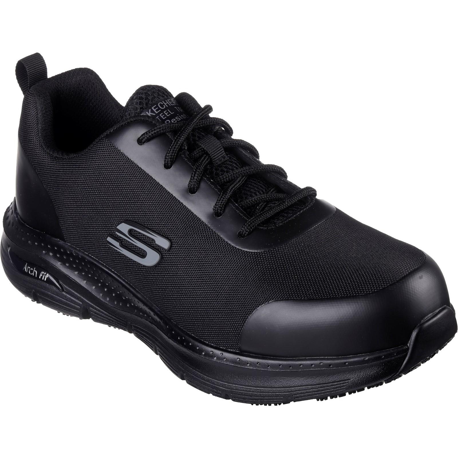 Skechers Workwear Arch Fit SR Ringstap Safety Trainer - Black in Black