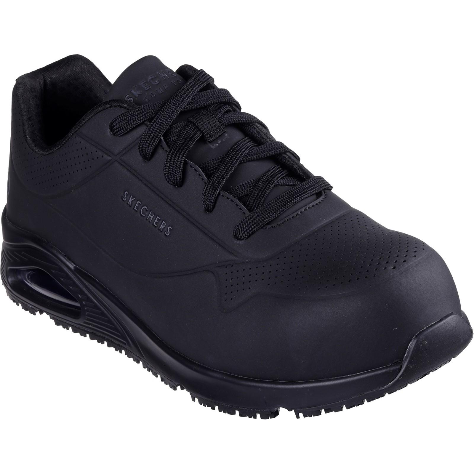 Skechers Workwear Uno SR - Doltin Safety Trainer - Black in Black